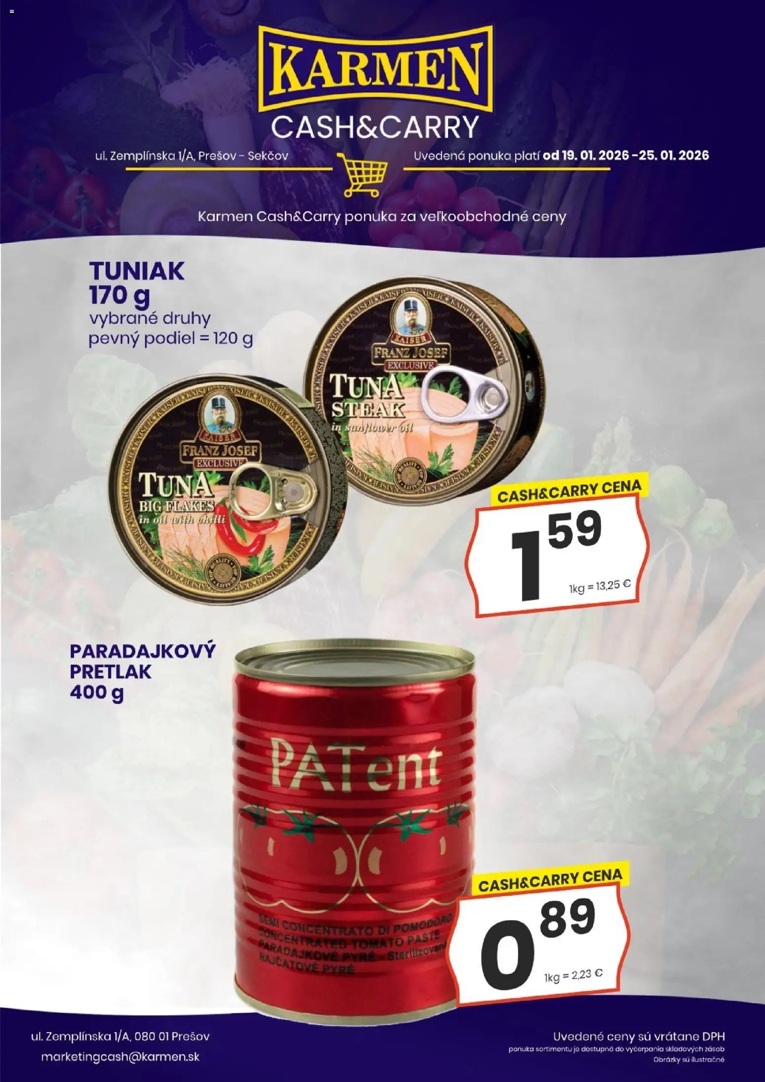 Nové KARMEN CBA akcie – leták je platný od 19.01.2026 | Strana: 6 | Produkty: Tuniak, Chilli, Steak
