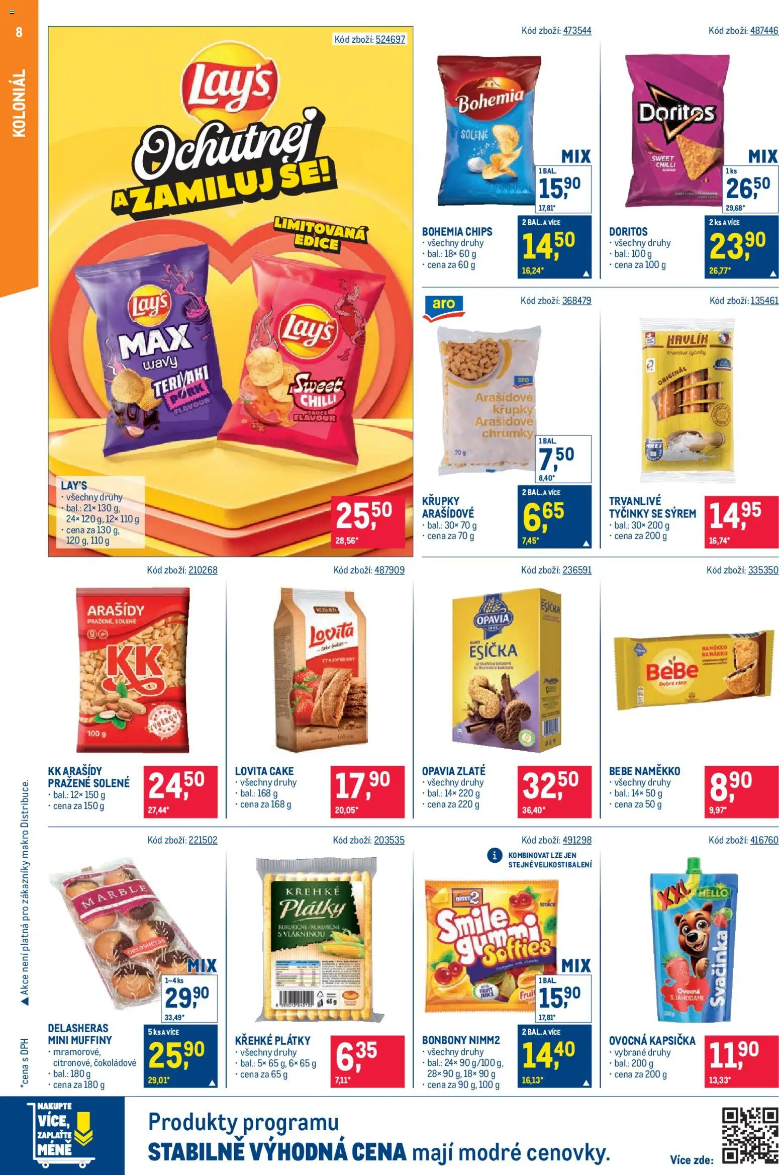 Makro leták - Maloobchod od 11.02.2026 | Strana: 8 | Produkty: Bonbóny, Arašídy, Esíčka, Bebe