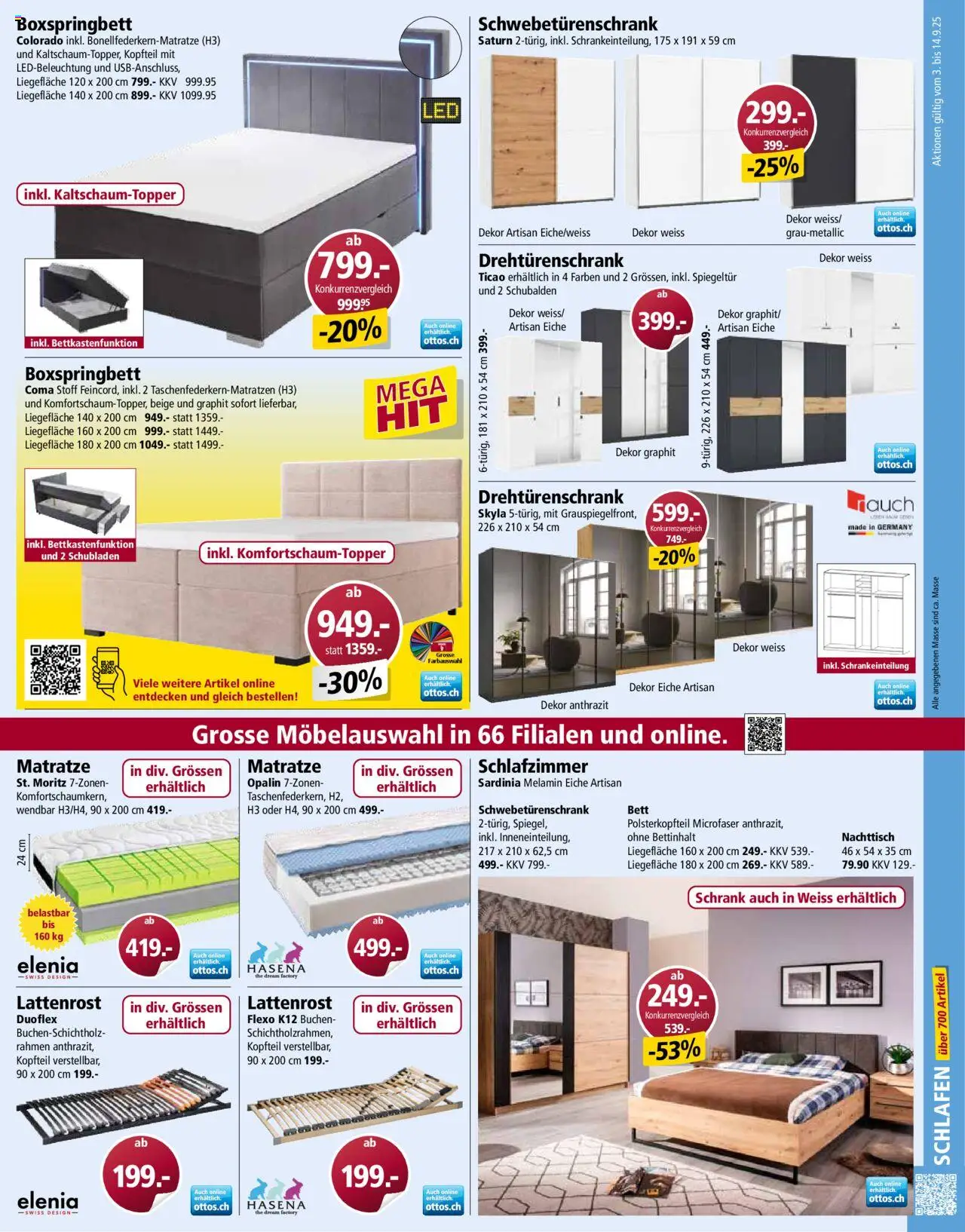 Otto's Aktionen ab 26.08.2025 | Seite: 11 | Produkte: Matratze, Schrank, Lattenrost, Boxspringbett