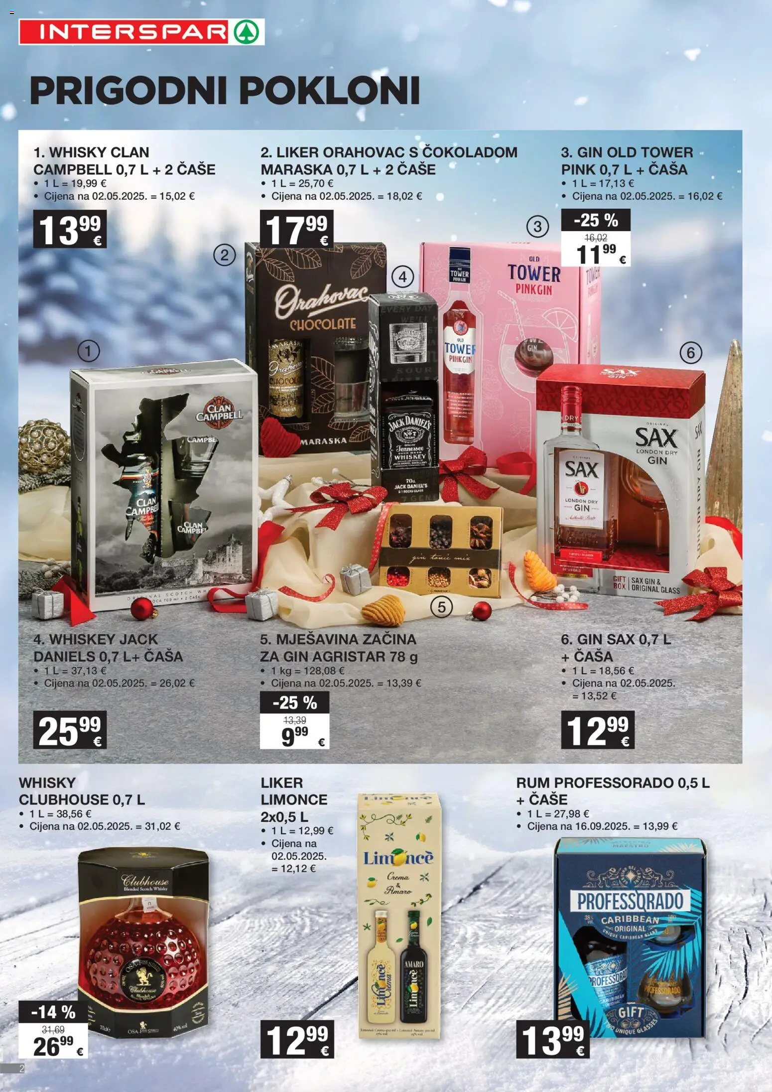 Interspar katalog | vrijedi od 12.11.2025 | Stranica: 2 | Proizvodi: Gin, Whisky, Čaše, Liker