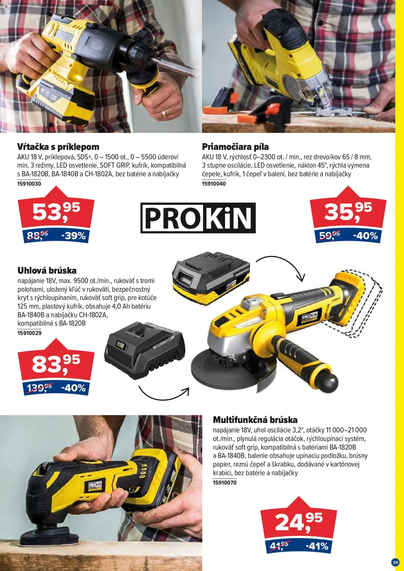 Nové Kinekus akcie – leták je platný od 27.12.2025 | Strana: 29 | Produkty: Píla, Uhlová brúska, Aku, Led