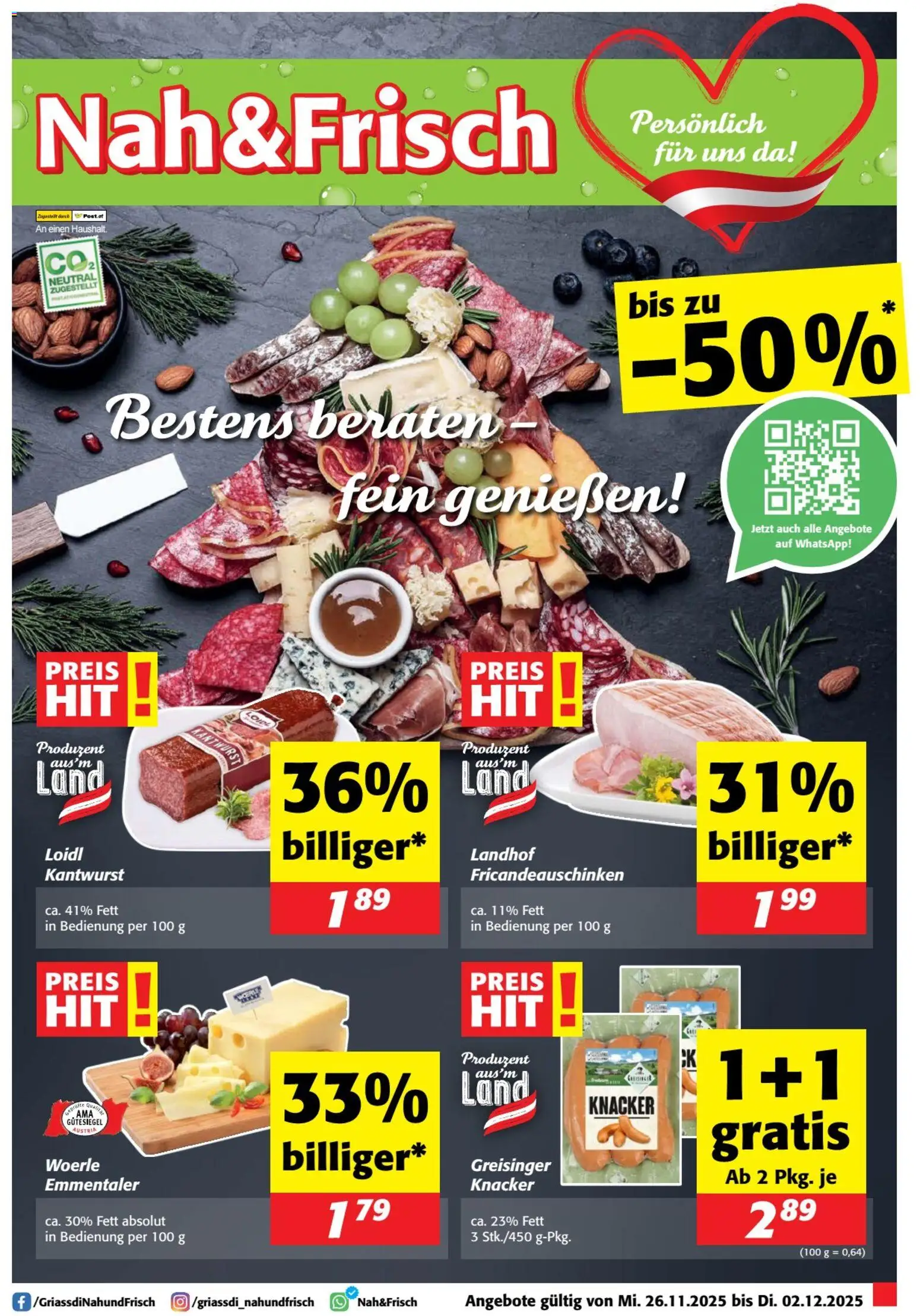 Nah und Frisch Flugblatt gültig ab 26.11.2025 | Seite: 1