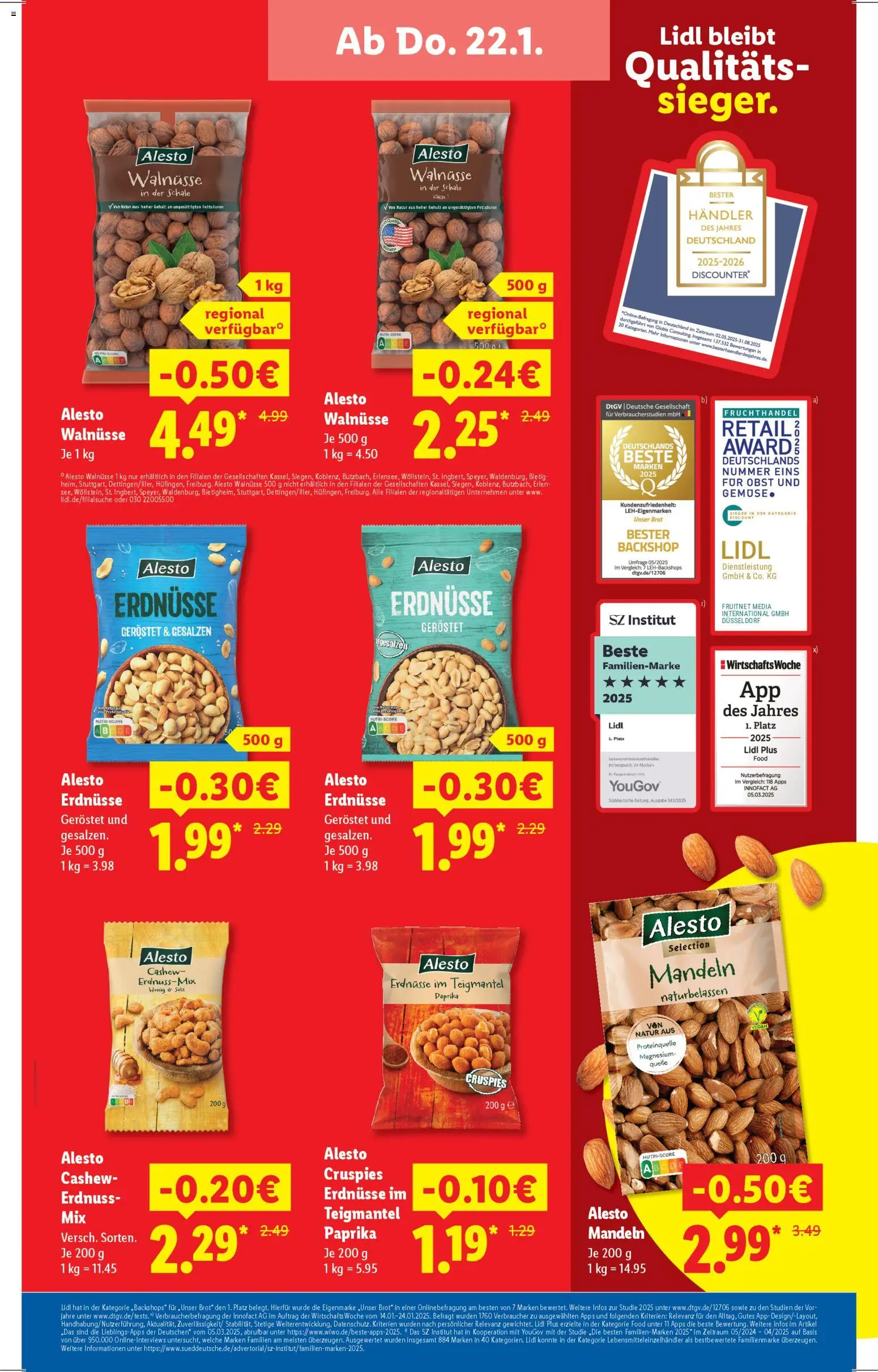 Lidl Prospekt Holzminden – gültig ab 19.01.2026 | Seite: 3 | Produkte: Erdnüsse, Paprika, Obst, Brot