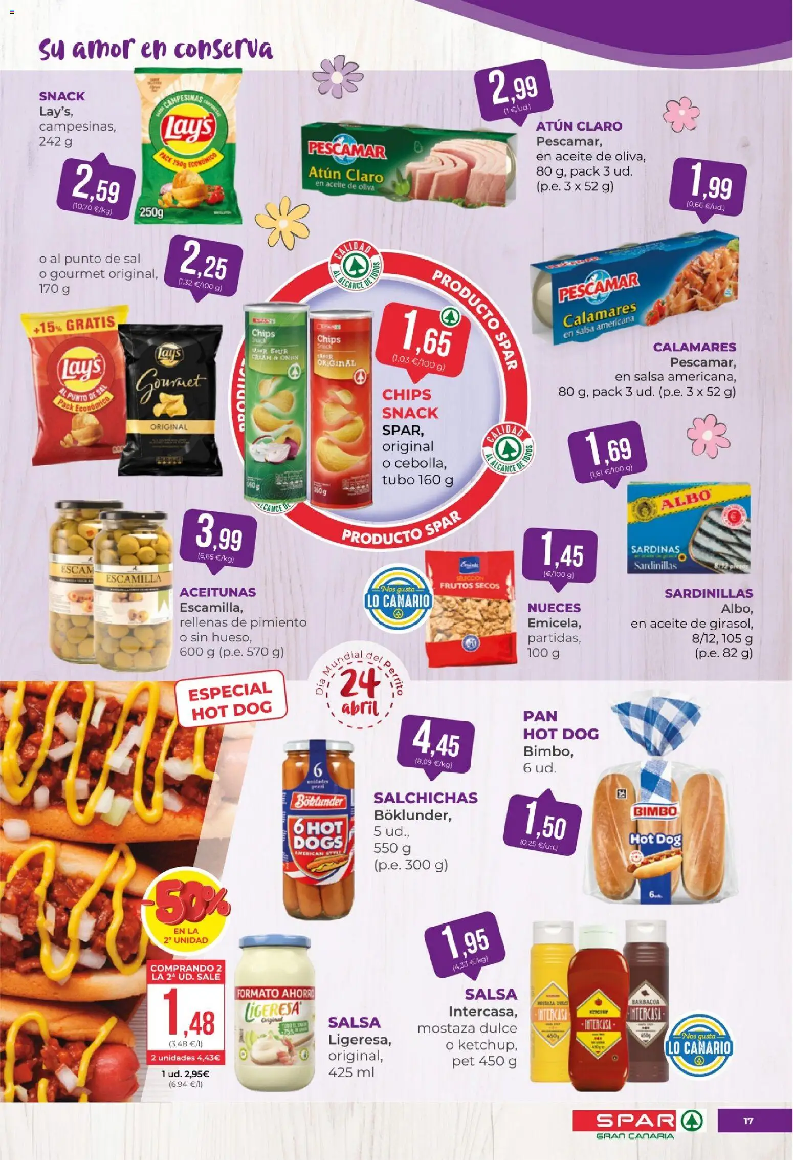 Spar folleto │ válido desde el 17.04.2026 | Página: 17 | Productos: Calamares, Sardinillas, Frutos secos, Atún claro