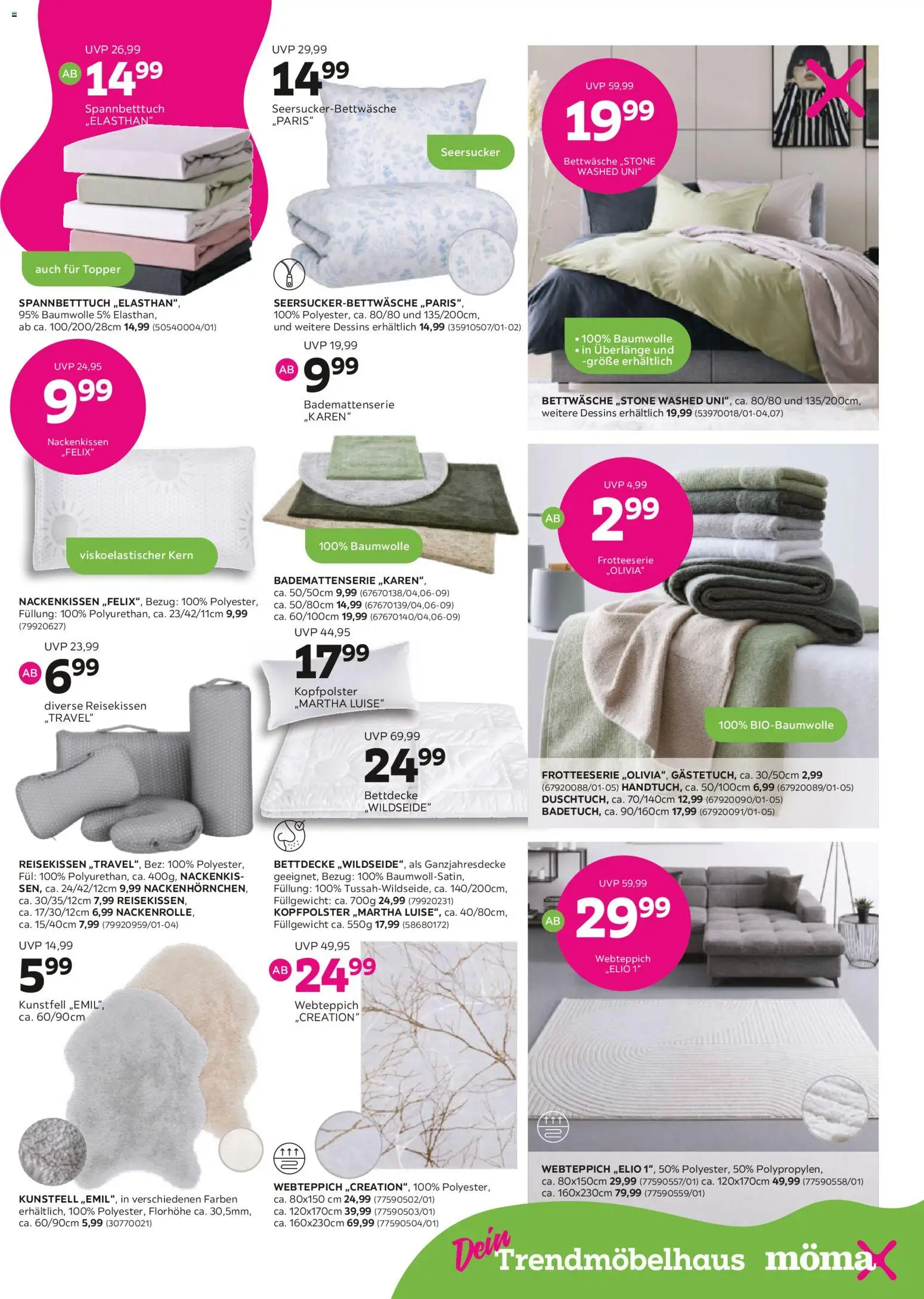 Mömax 19% MwSt. geschenkt auf fast den gesamten Einkauf – gültig ab 26.01.2026 | Seite: 13 | Produkte: Topper, Bettwäsche, Kopfpolster, Bettdecke