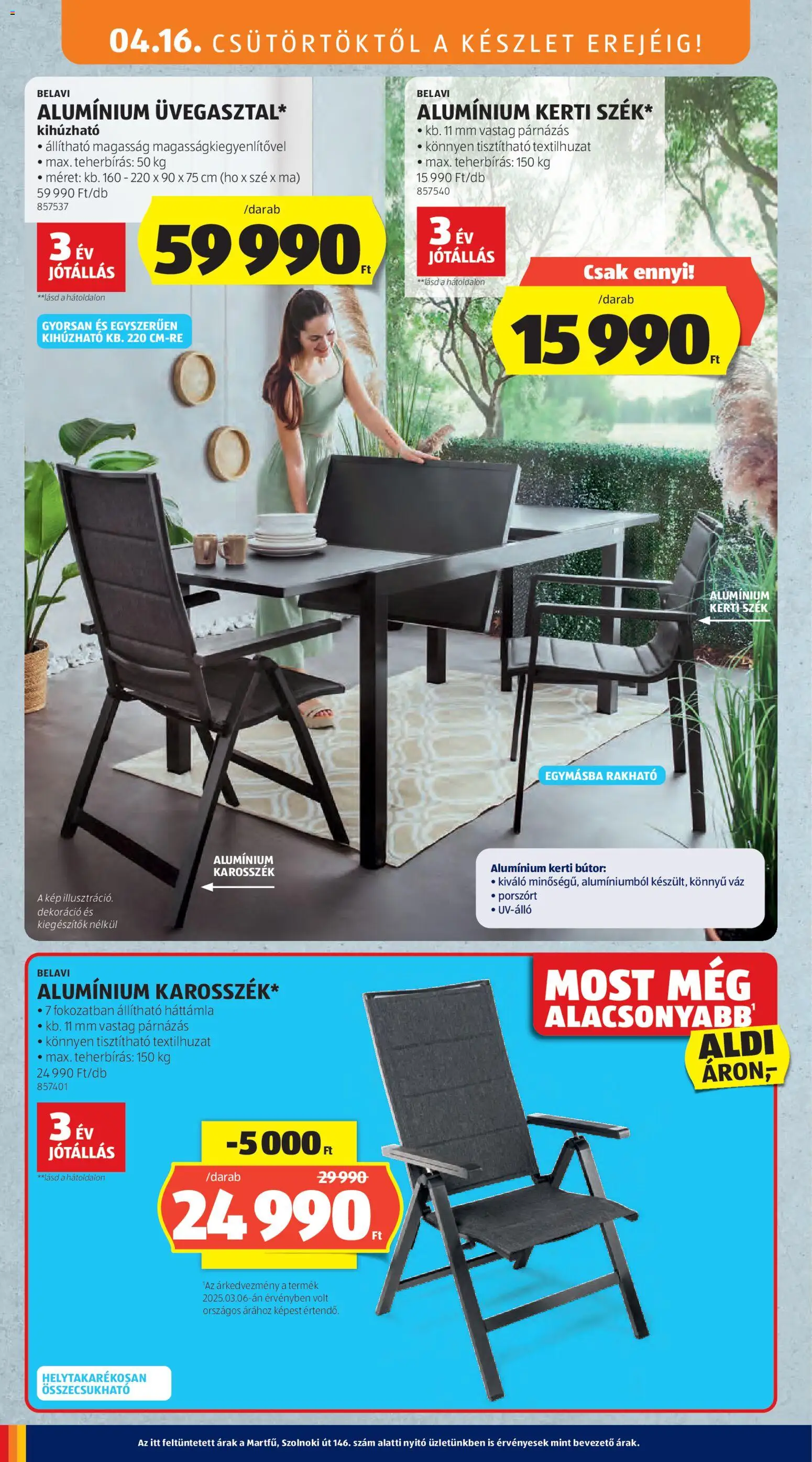 Aldi akciós ujság - amely érvényes a következő dátumtól: 16.04.2026 | Oldal: 26 | Termékek: Bútor, Szék, Kerti bútor, Dekoráció