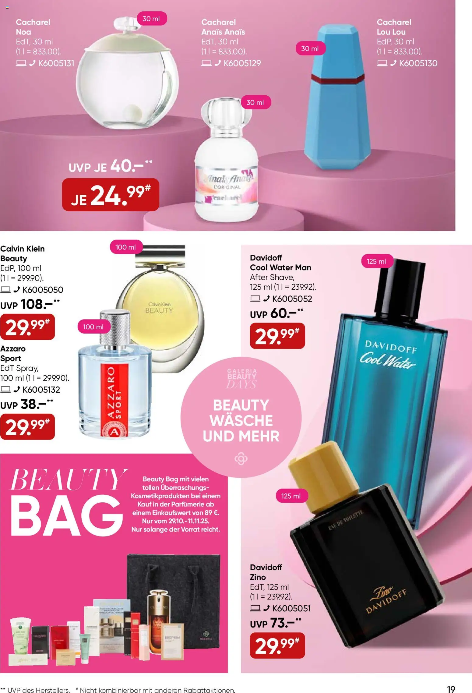 Galeria Karstadt Kaufhof Prospekt 	 – gültig ab 29.10.2025 | Seite: 19 | Produkte: Toilette, Eau de Toilette