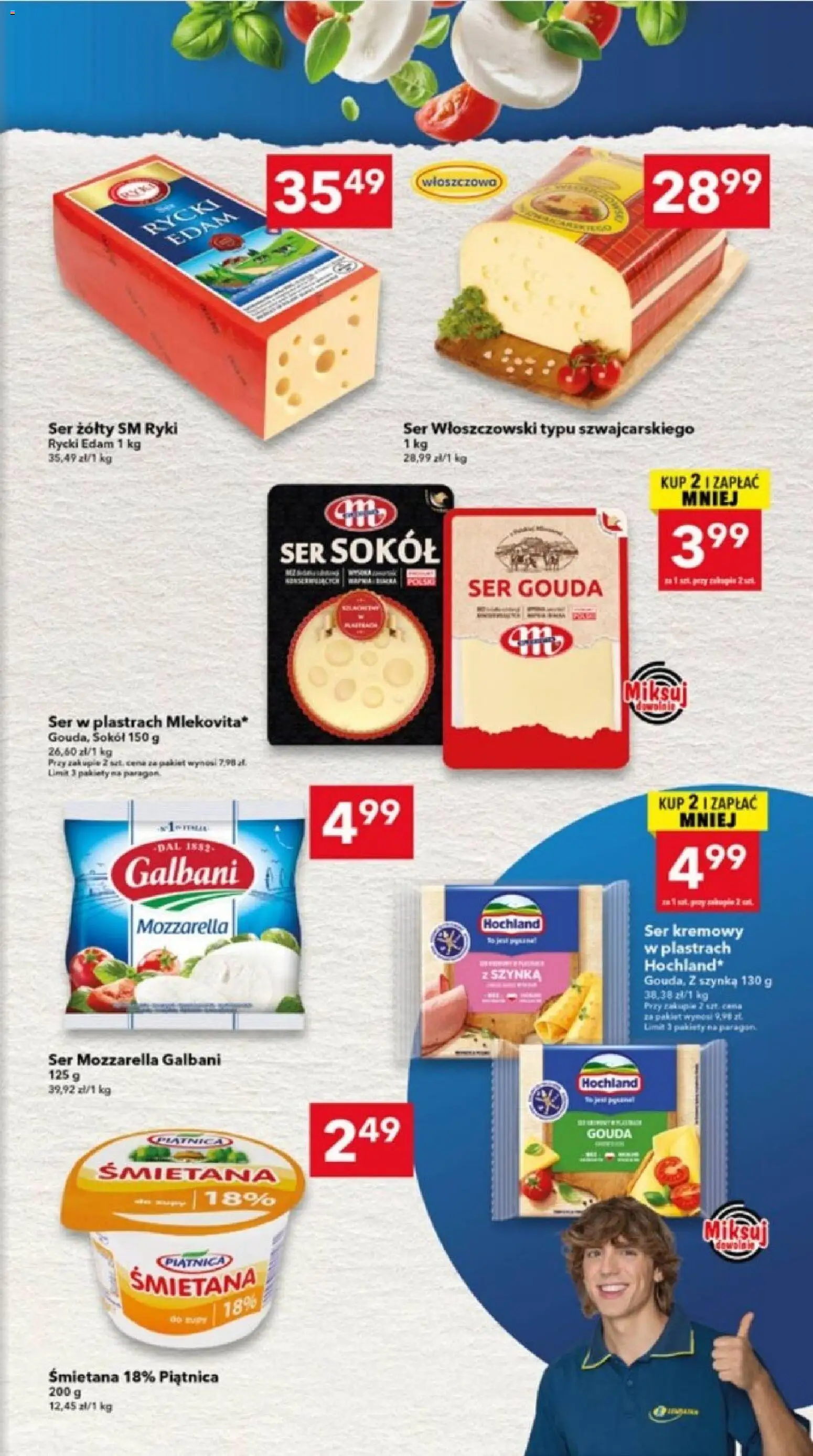 Lewiatan gazetka - Ostrów Wielkopolski od 12.02.2026 | Strona: 5 | Produkty: Ser żółty, Śmietana, Mozzarella, Ser gouda