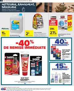 Carrefour Market - Prévisualisation de Carrefour Market Nettoyage, rangement, bricolage  valide à partir de 27.01.2026 | Page: 4 | Produits: Eau déminéralisée, Alcools, Colle, Vinaigre