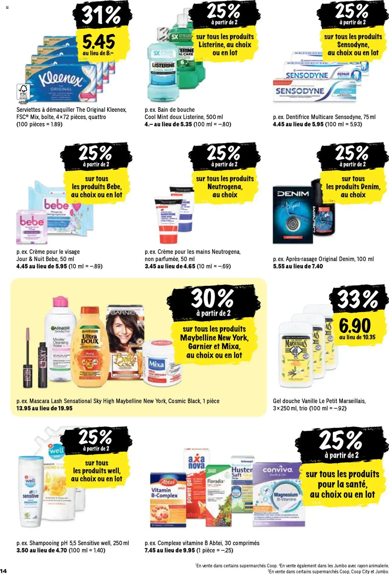 Coop - Les actions de la semaine – gültig ab 16.10.2025 | Seite: 14 | Produkte: Shampoo, Saft, Creme, Mascara