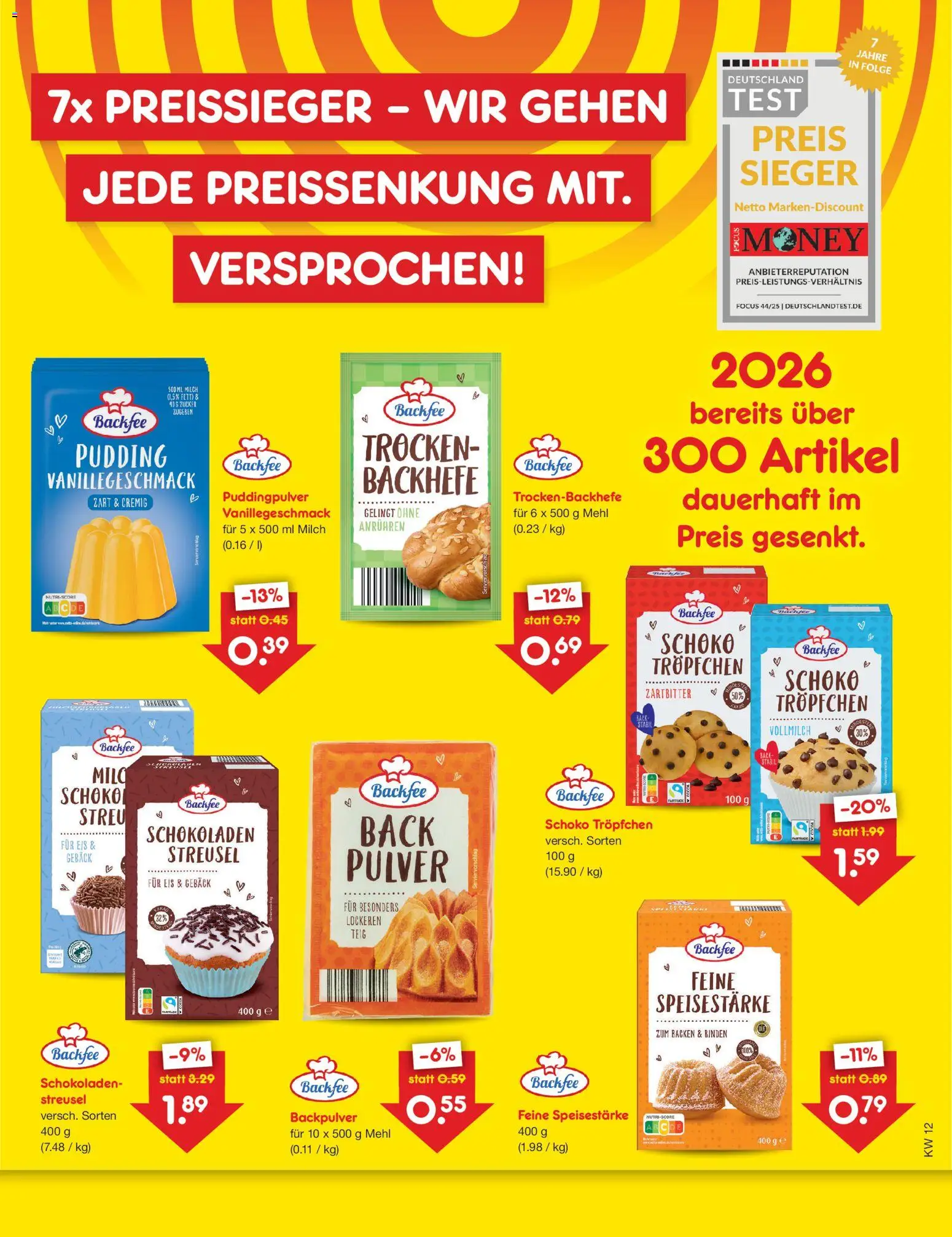 Netto Marken-Discount Preissenkung auf Dauer – gültig ab 19.03.2026 | Seite: 2 | Produkte: Mehl, Milch, Zucker, Eis