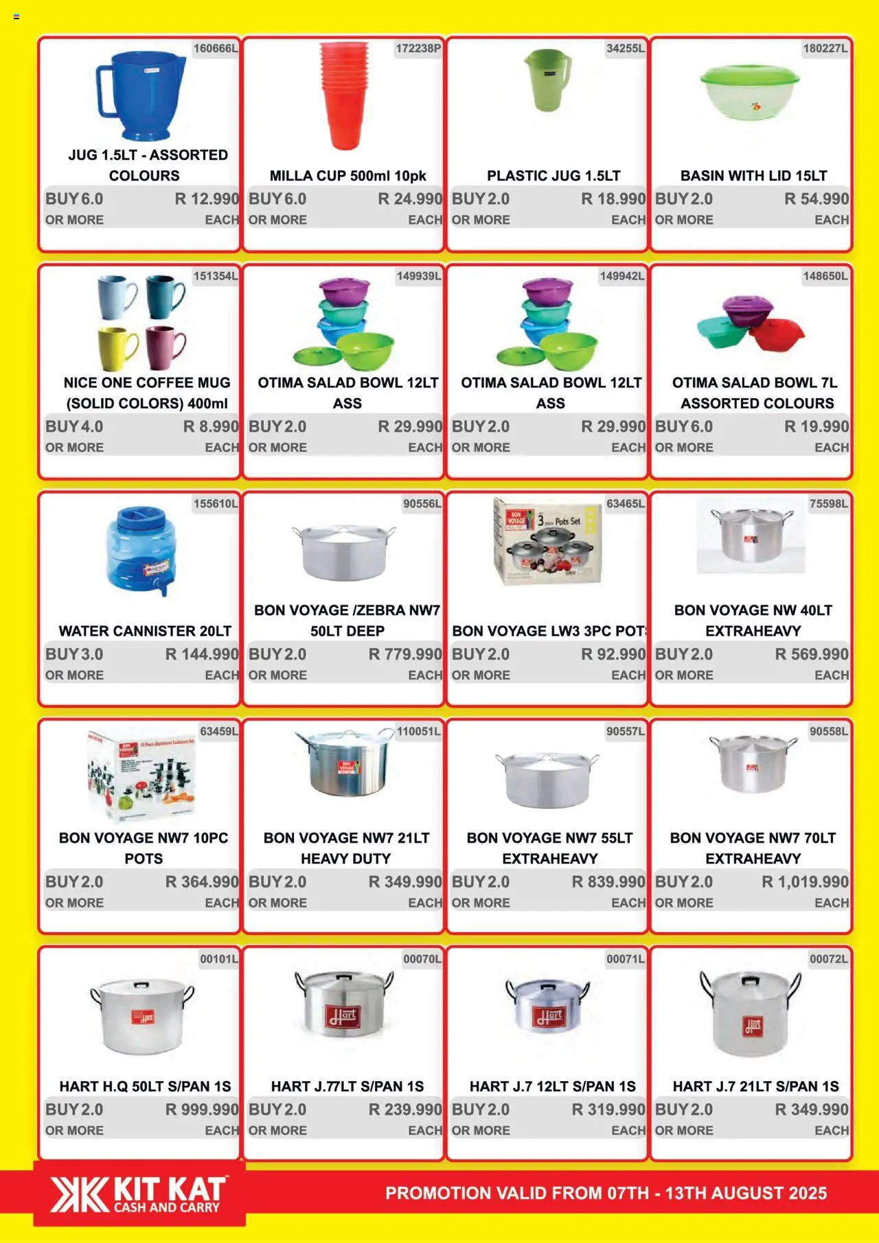 KIT KAT Cash & Carry Weekly Traders Special │ valid from 07.08.2025 | Page: 34 | Products: Cannister, Pots, Coffee, Water