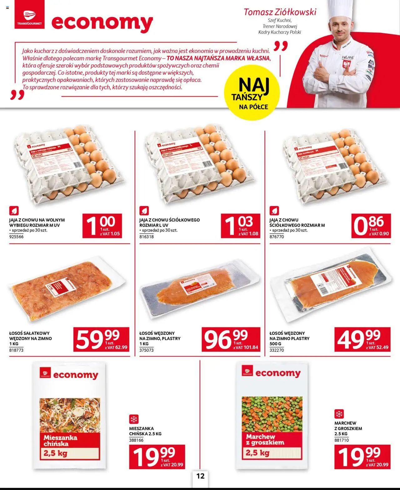 Selgros cash&carry Gazetka - Poznań oferta dla gastronomii od 09.10.2025 | Strona: 12 | Produkty: Łosoś wędzony, Łosoś, Mieszanka chińska, Jaja