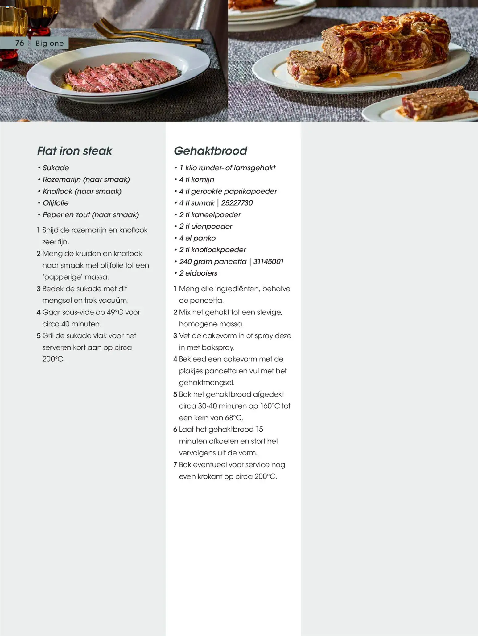 {H1} | Pagina: 30 | Producten: Steak, Gehakt, Knoflook, Peper