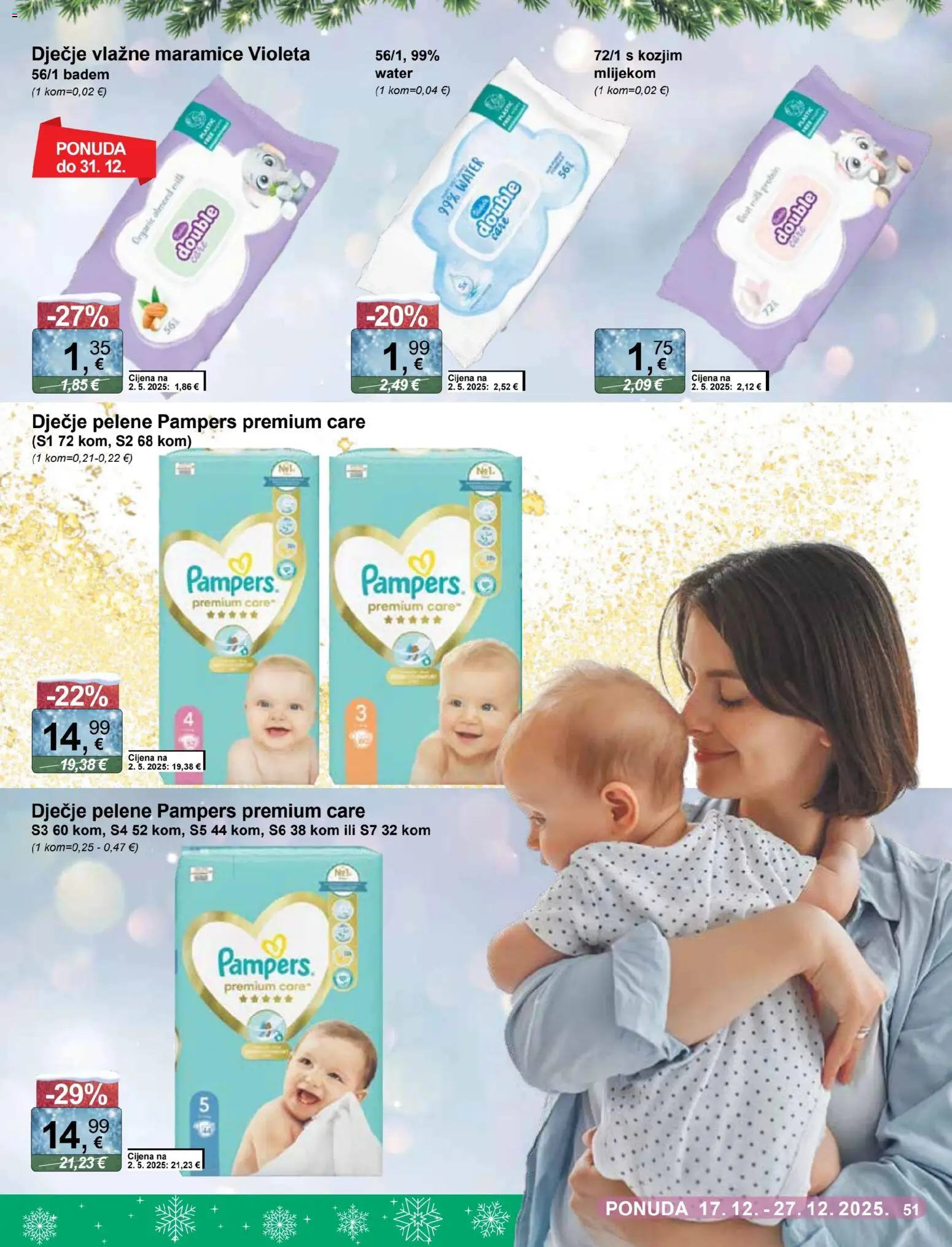 KTC katalog | vrijedi od 17.12.2025 | Stranica: 51 | Proizvodi: Vlažne maramice, Badem, Pampers, Violeta