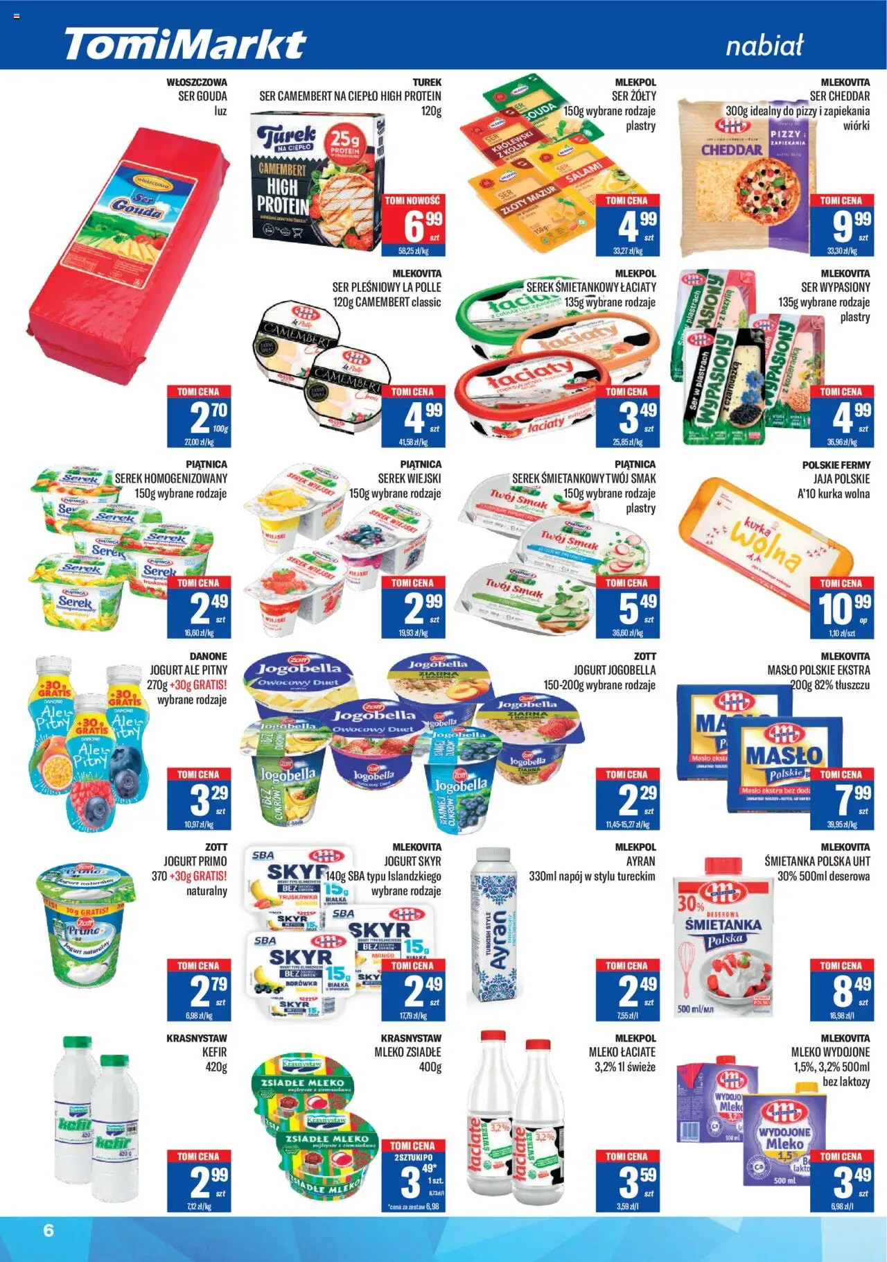 TomiMarkt Gazetka od 01.08.2025 | Strona: 6 | Produkty: Bazylia, Camembert, Ser, Jaja