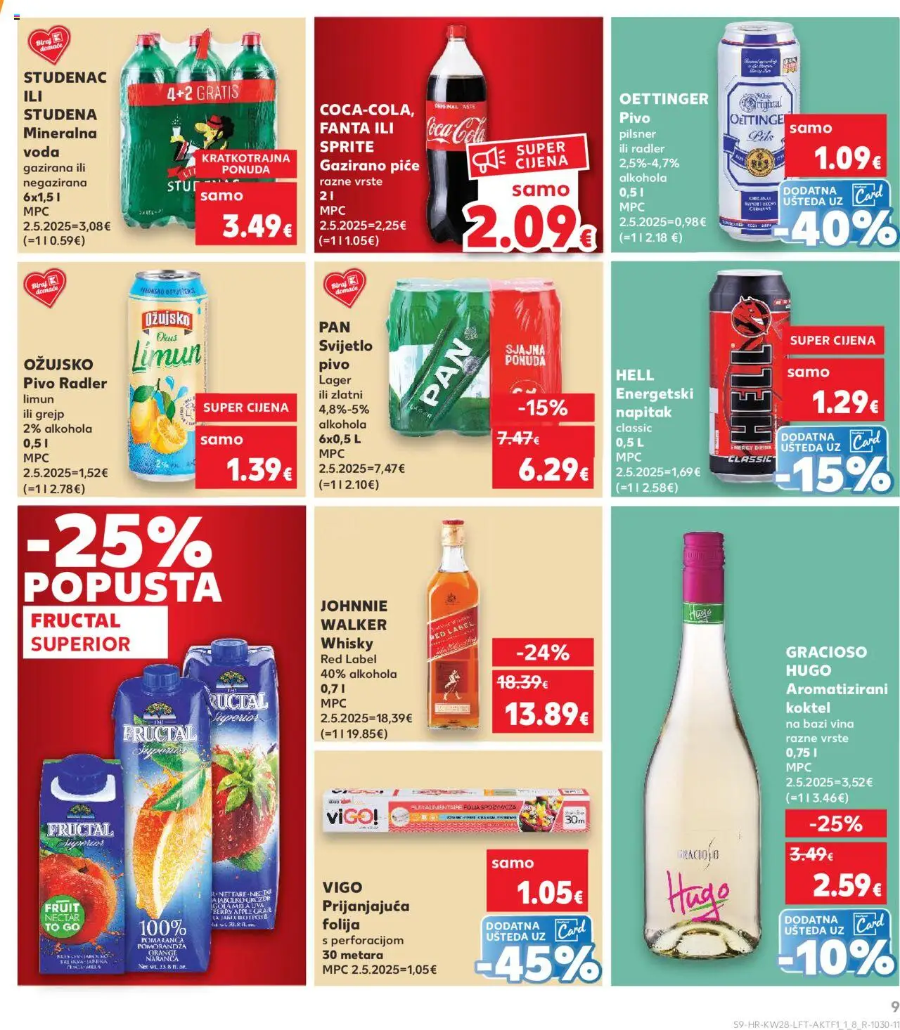 Kaufland katalog | vrijedi od 09.07.2025 | Stranica: 9 | Proizvodi: Pivo, Grejp, Ožujsko, Limun