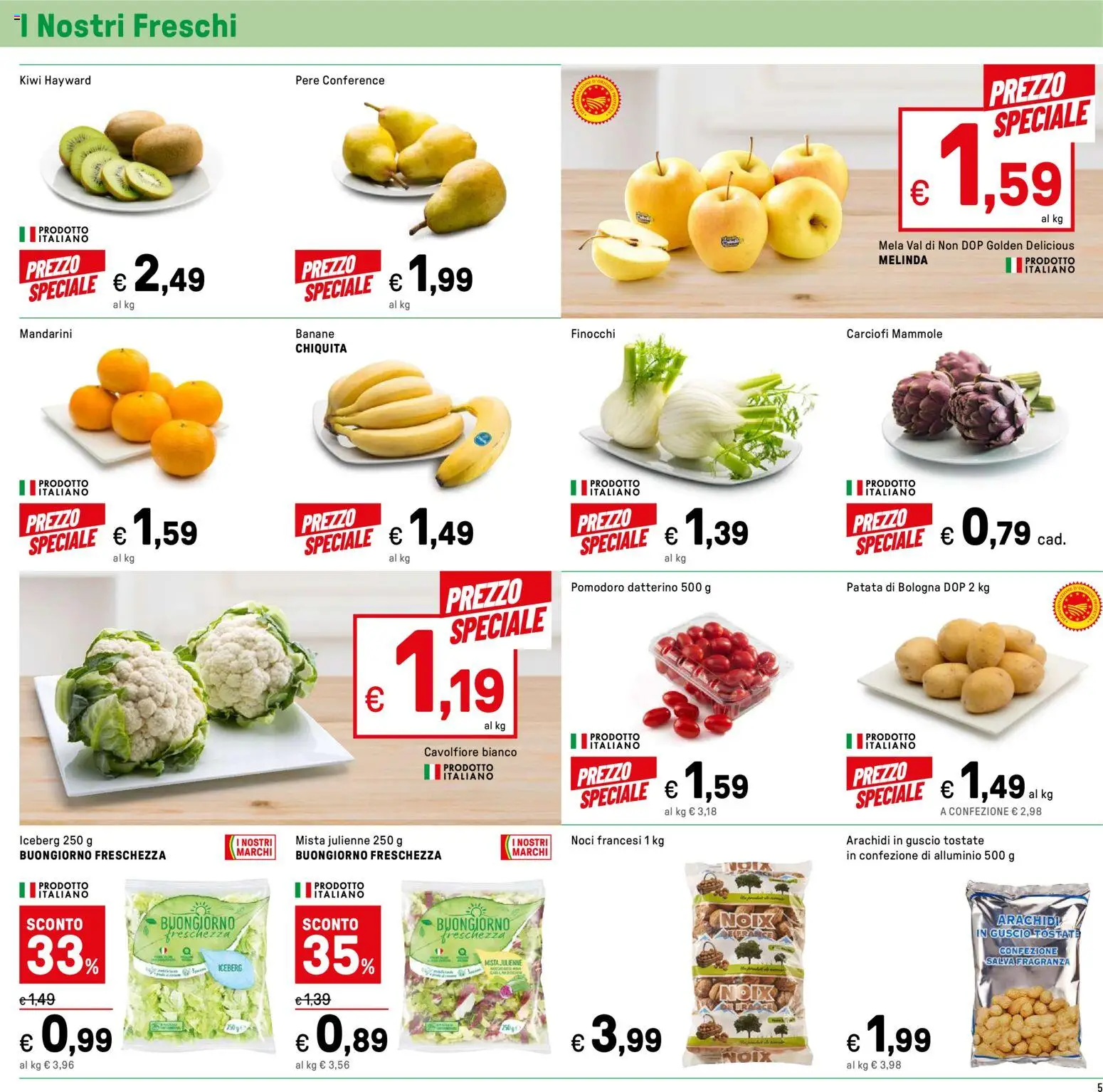 Volantino Iper del 23.01.2026 | Pagina: 5 | Prodotti: Kiwi, Noci, Carciofi, Alluminio