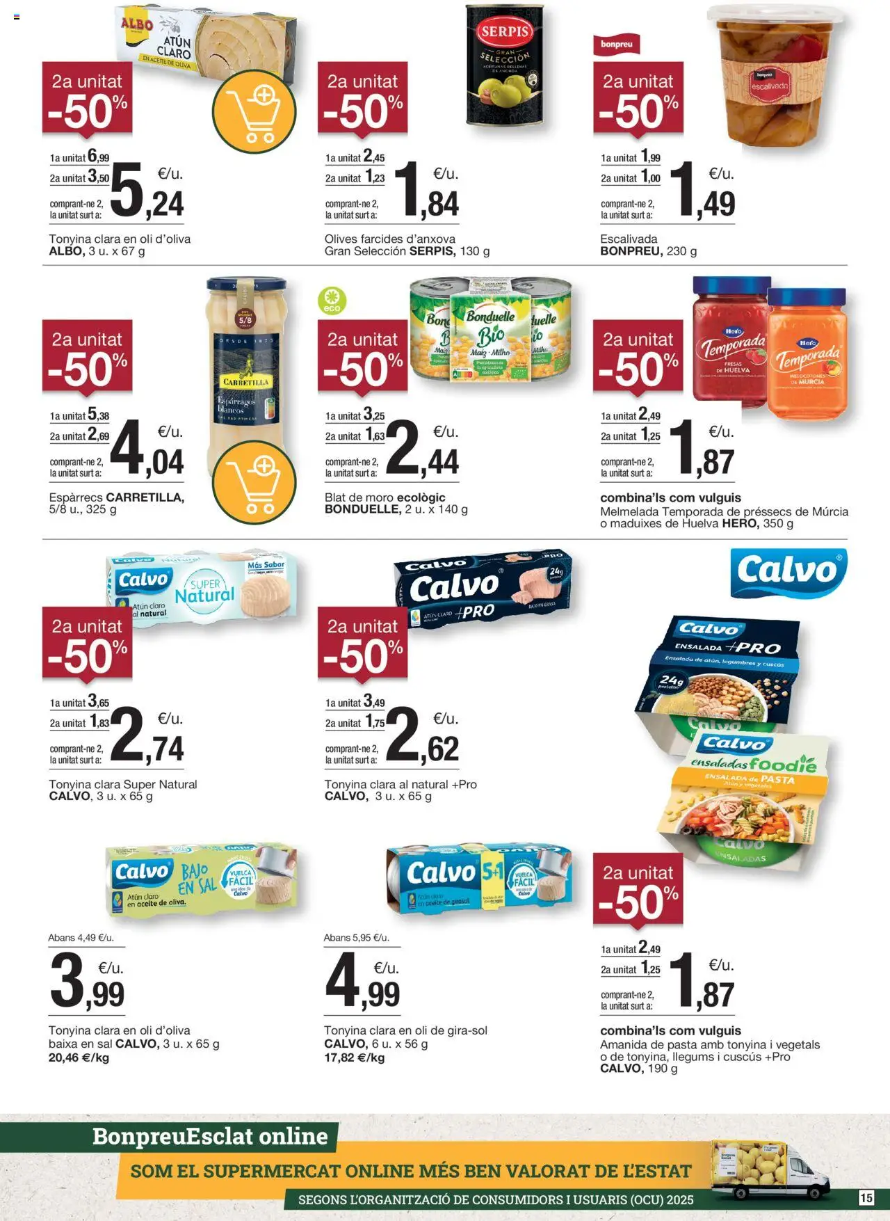 Bonpreu folleto │ válido desde el 09.09.2025 | Página: 15 | Productos: Aceite, Pasta, Anchoa, Atún claro