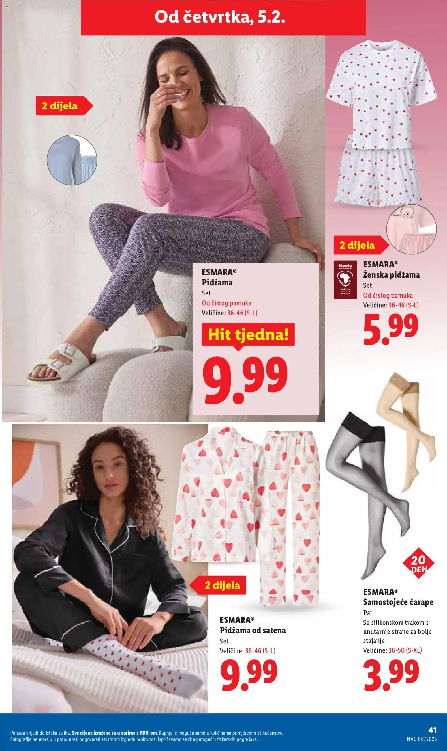 Lidl katalog | vrijedi od 02.02.2026 | Stranica: 41 | Proizvodi: Čarape, Pidžama
