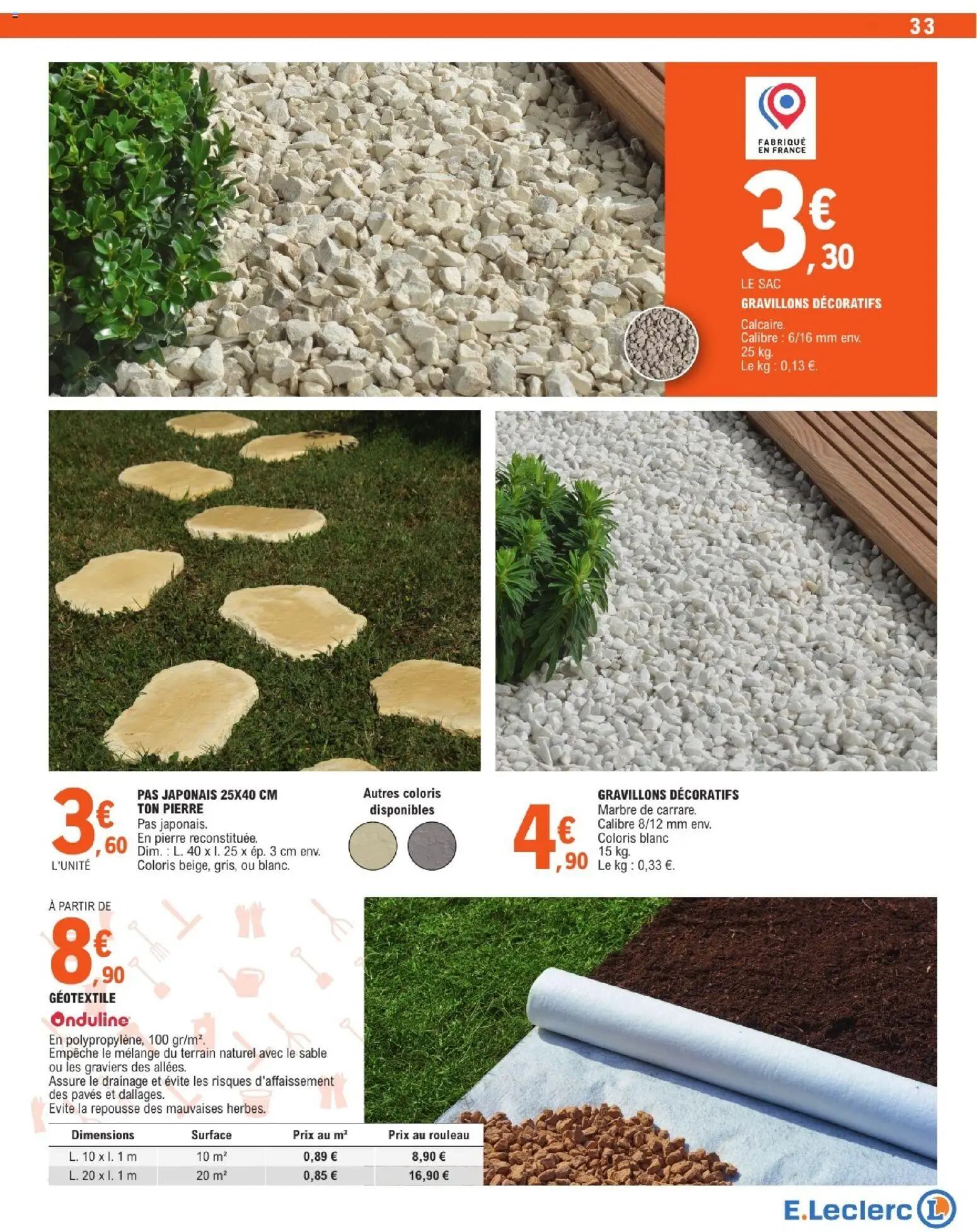 {H1} | Page: 33 | Produits: Sac, Rouleau, Géotextile