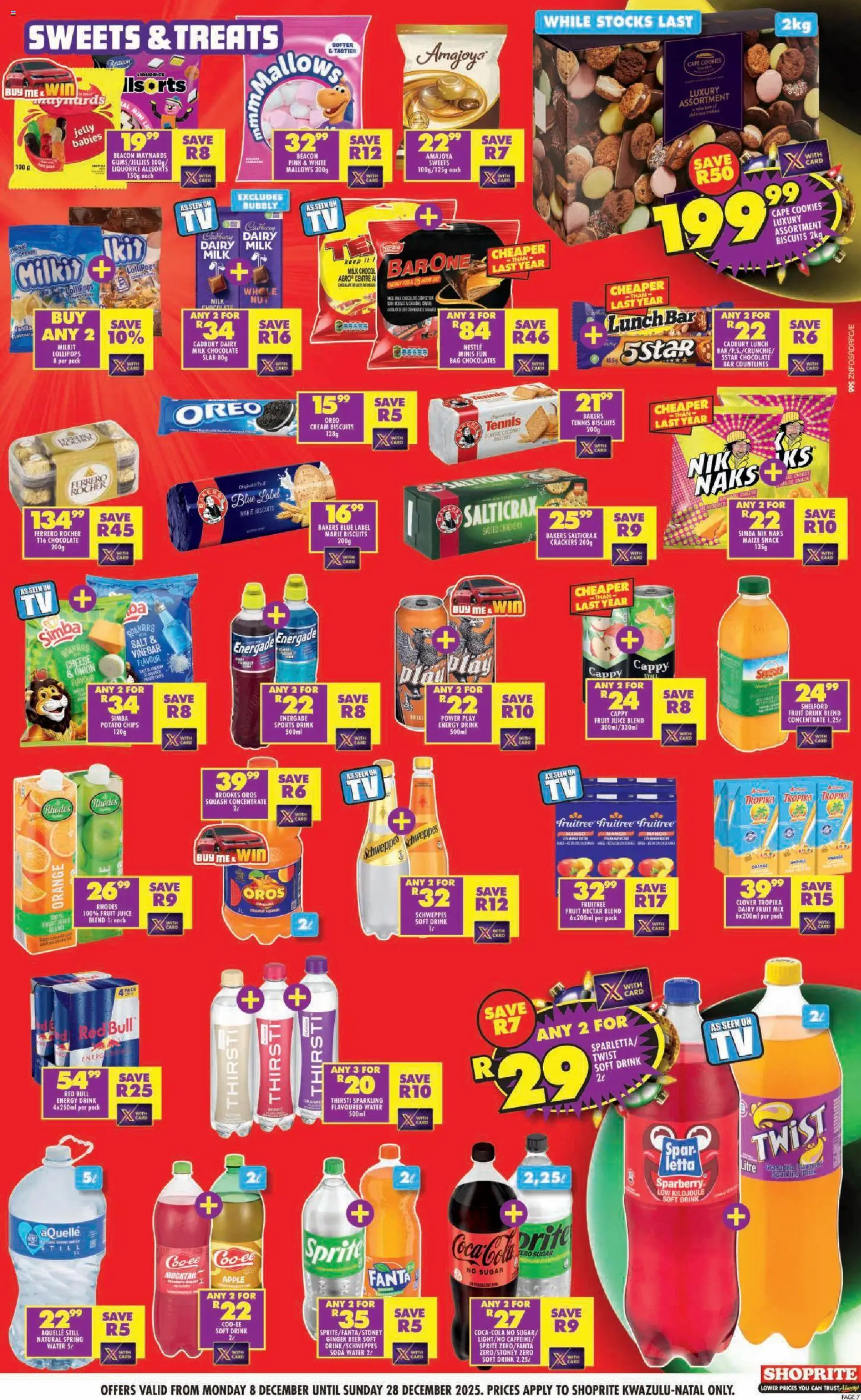 New Shoprite catalogue – valid from 08.12.2025 | Page: 7 | Products: Bag, Beer, Pork, Fruit