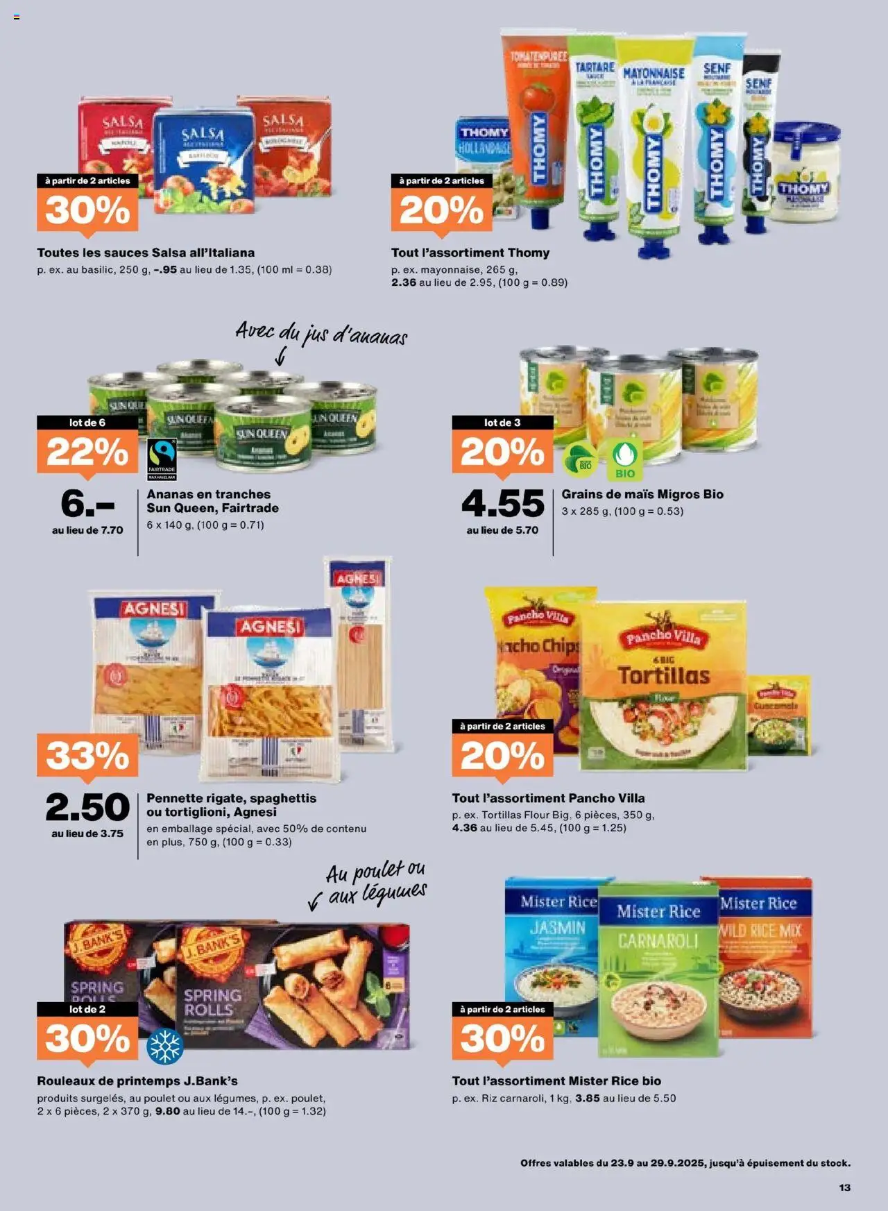 Migros Aktionen FR – gültig ab 23.09.2025 | Seite: 13 | Produkte: Tomatenpüree, Ananas, Chips, Mayonnaise