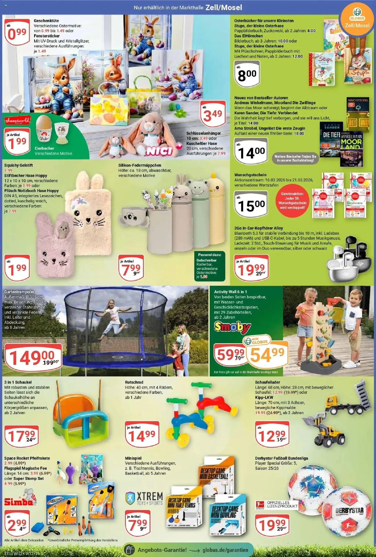 Globus prospekt Wittlich	 – gültig ab 15.03.2026 | Seite: 23 | Produkte: Wasser, Basketball, Notizbuch, Player