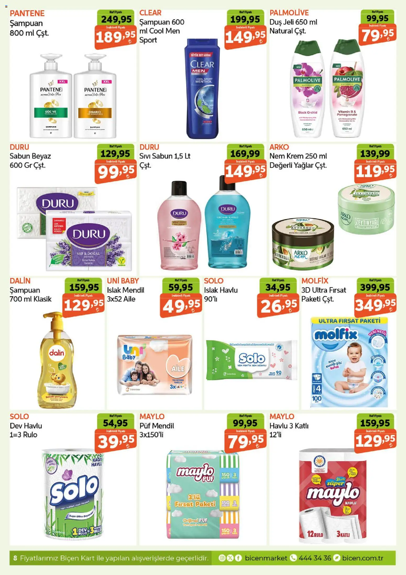 Biçen Market Katalog - 16.12.2025 tarihinden itibaren geçerlidir | Sayfa: 8 | Ürünler: Duş, Şampuan, Sabun, Duş jeli