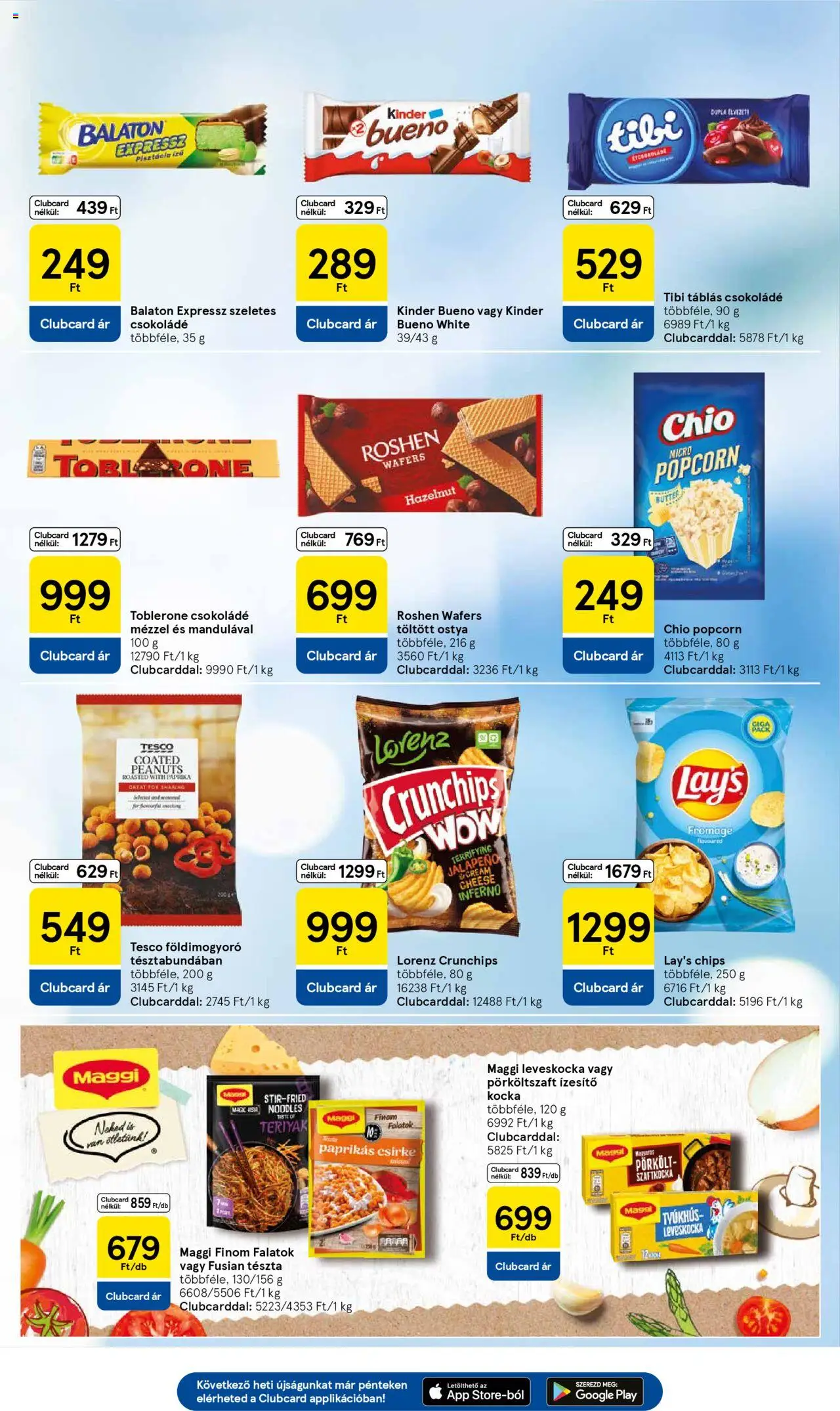 Tesco akciós ujság - amely érvényes a következő dátumtól: 07.08.2025 | Oldal: 21 | Termékek: Maggi, Csokoládé, Tészta, Jalapeno
