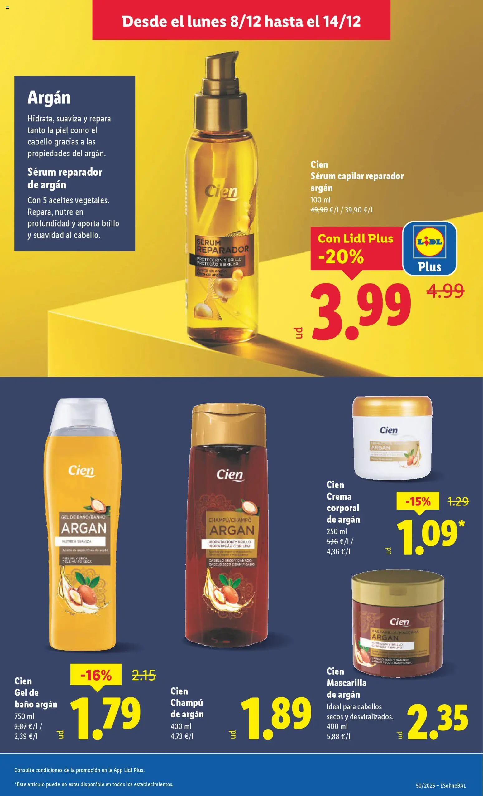 Lidl folleto │ válido desde el 08.12.2025 | Página: 39 | Productos: Champú, Sérum, Crema, Body