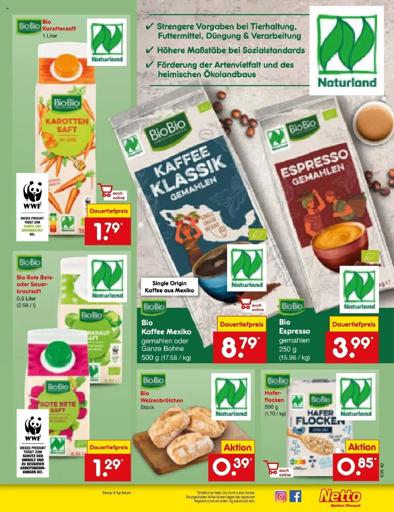 Netto Marken-Discount Prospekt 	 – gültig ab 13.10.2025 | Seite: 53 | Produkte: Kaffee, Saft, Flocken