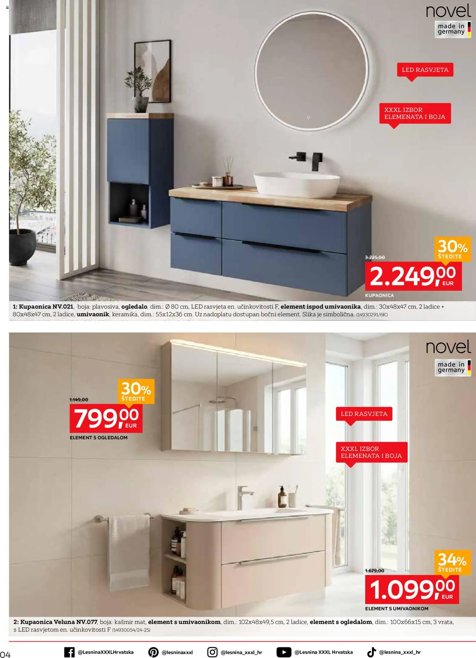 Lesnina katalog | vrijedi od 01.04.2026 | Stranica: 4 | Proizvodi: Kupaonica, Rasvjeta, Ladice