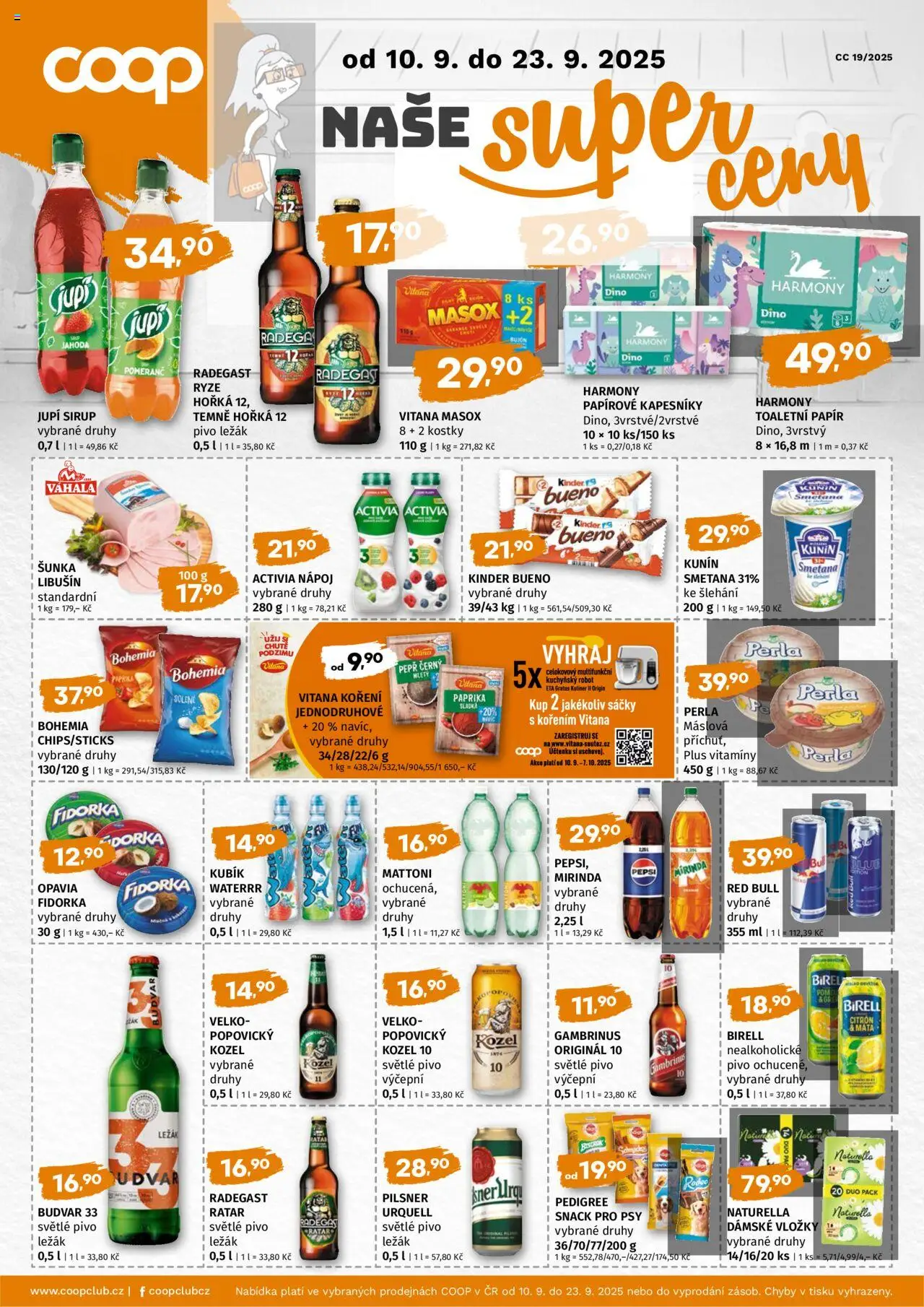 Terno leták - COOP naše super cena od 10.09.2025 | Strana: 1 | Produkty: Kozel 10, Papírové kapesníky, Mirinda, Perla
