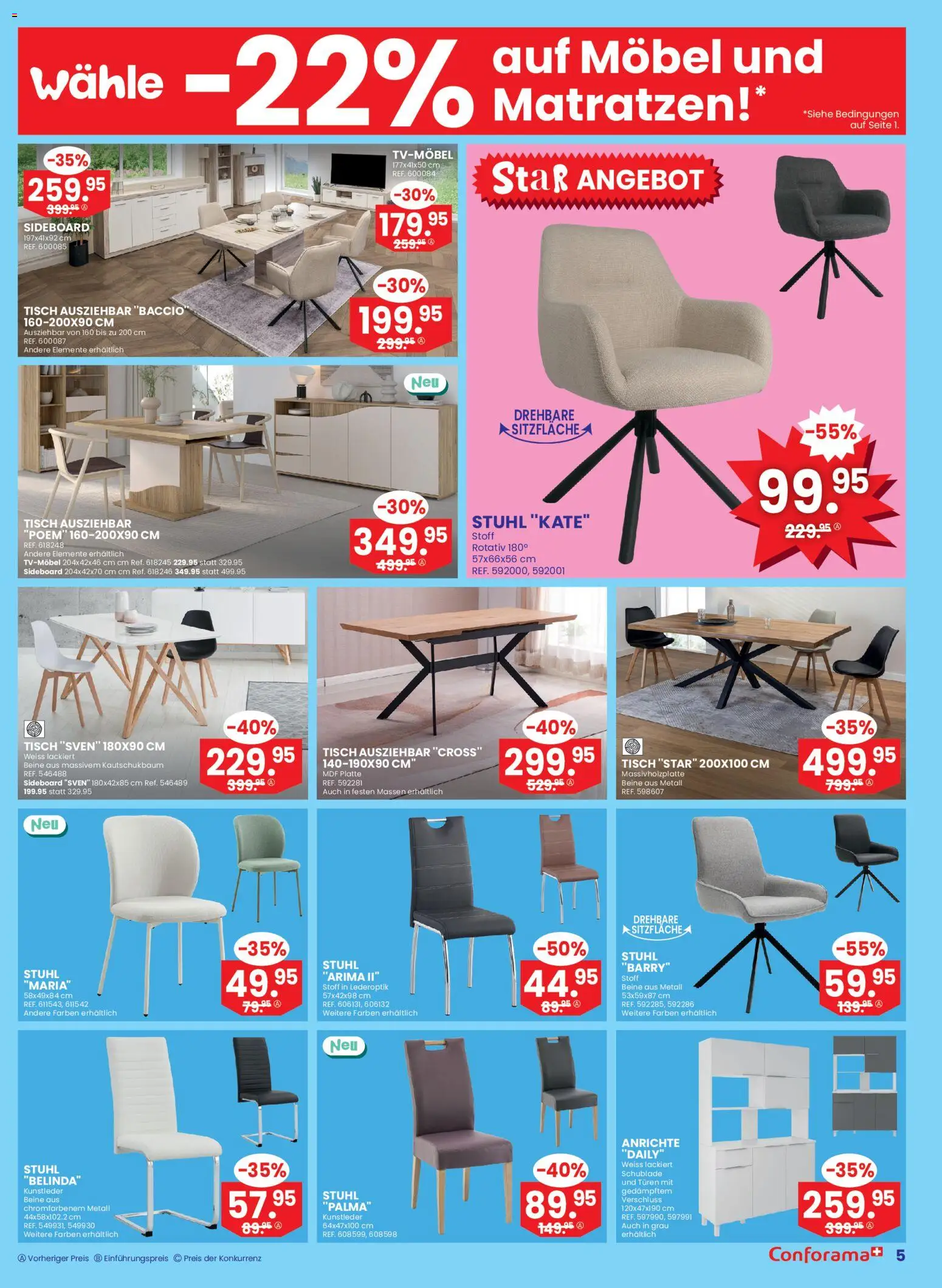 Conforama Aktionen Singles – gültig ab 05.11.2025 | Seite: 5 | Produkte: Tisch, Stuhl, Anrichte, Sideboard