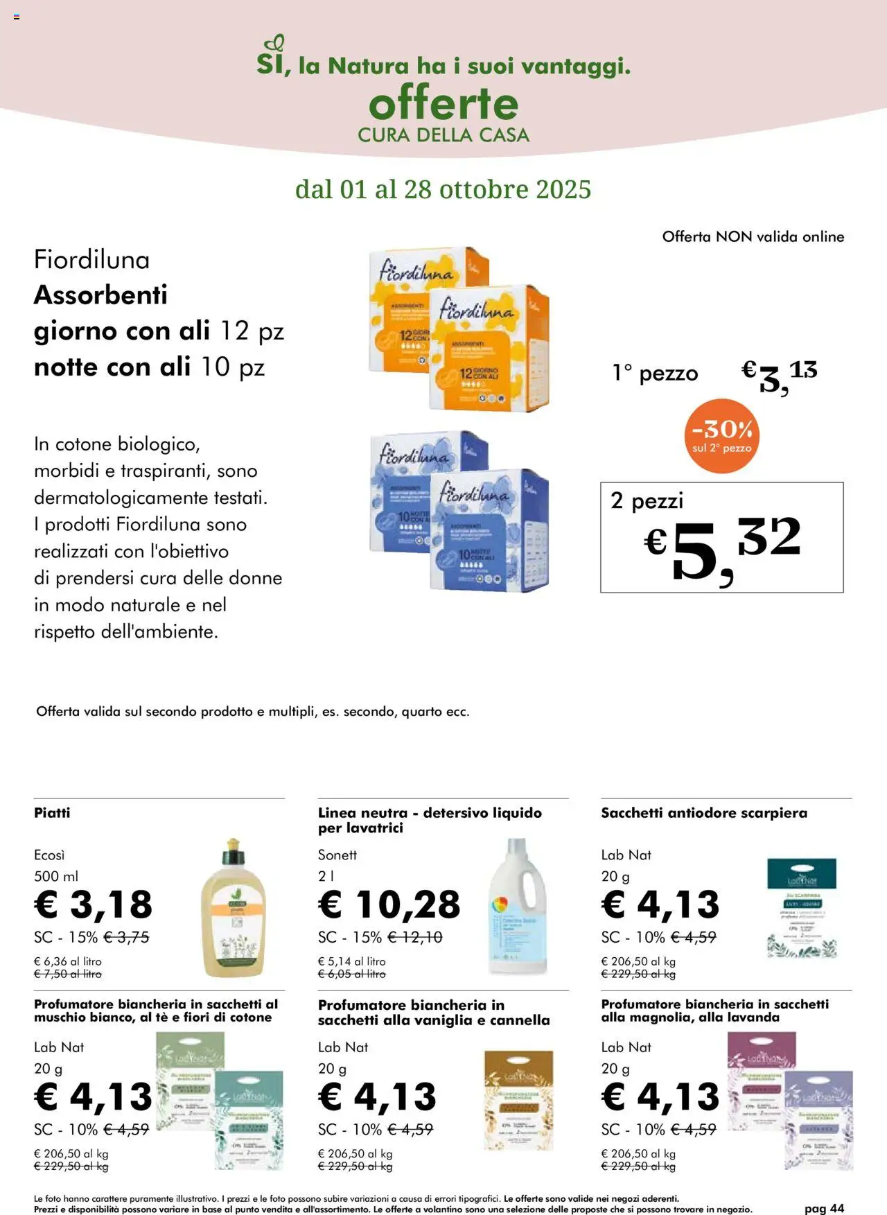Volantino Natura Sì del 01.10.2025 | Pagina: 44 | Prodotti: Tè, Scarpiera, Lavanda