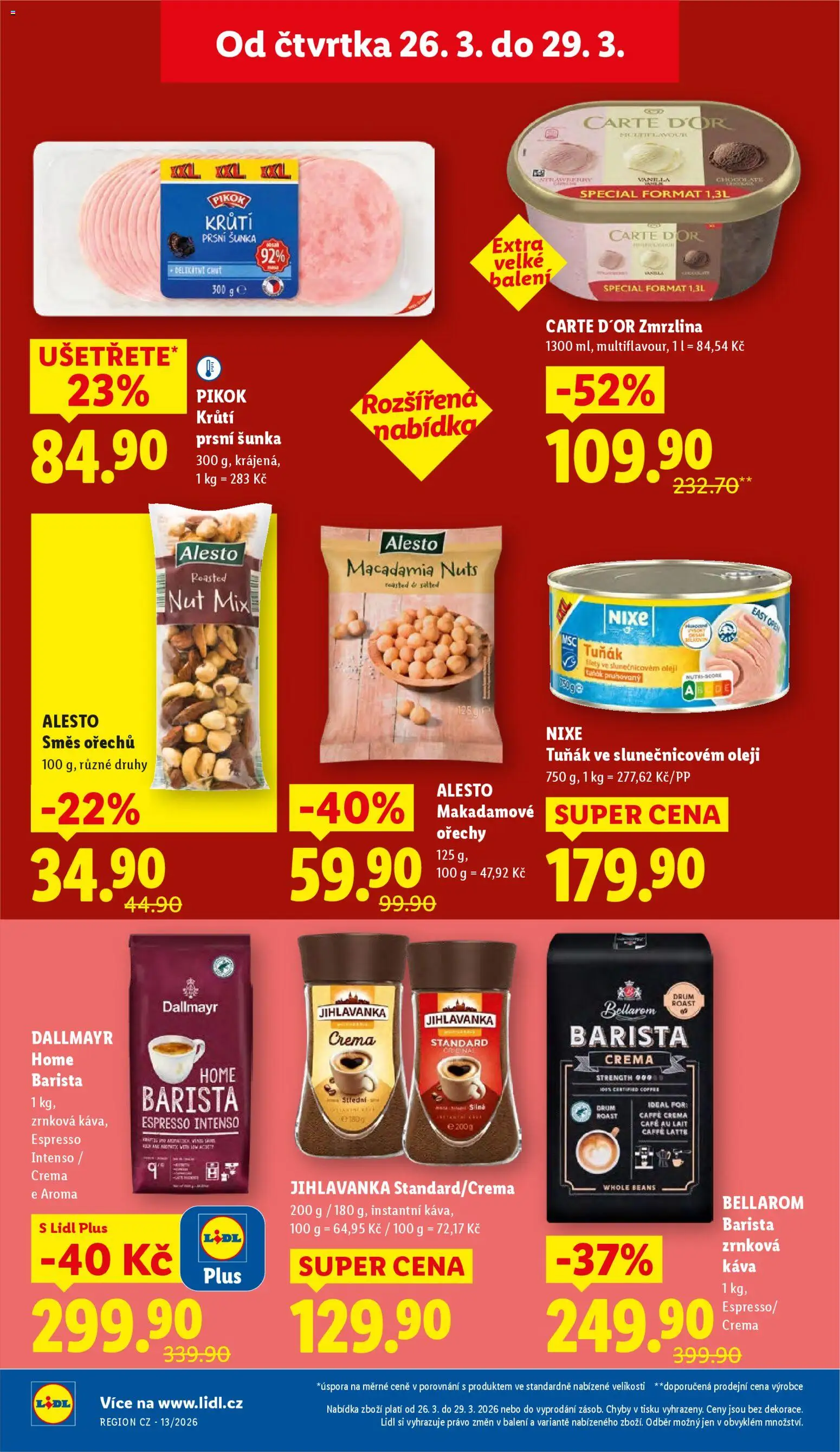 Lidl leták od 26.03.2026 | Strana: 28 | Produkty: Káva Bellarom, Carte D'Or zmrzlina, Jihlavanka, Zrnková káva Bellarom