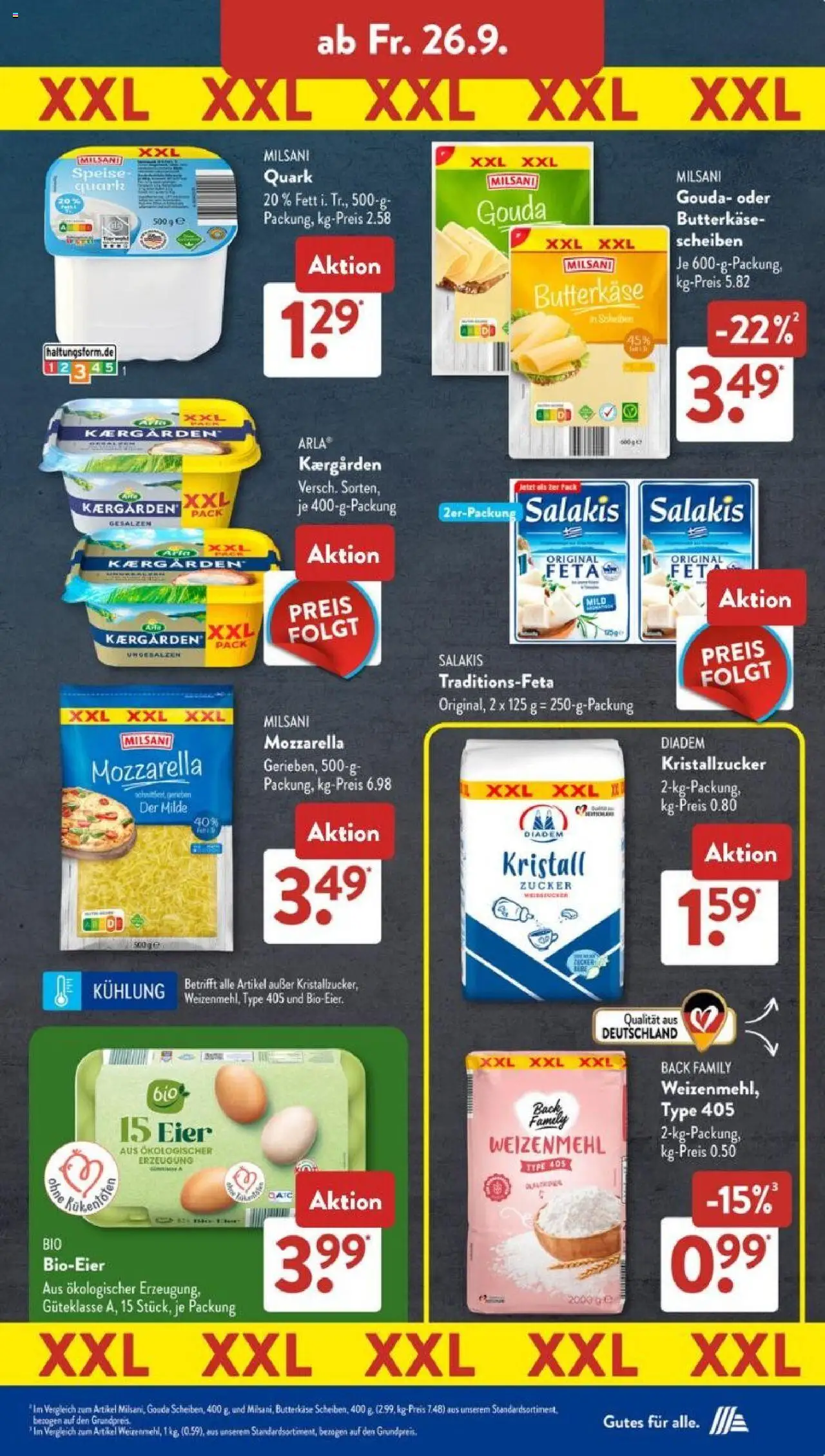 Aldi Süd Prospekt 	 – gültig ab 22.09.2025 | Seite: 19 | Produkte: Feta, Eier, Zucker, Salakis