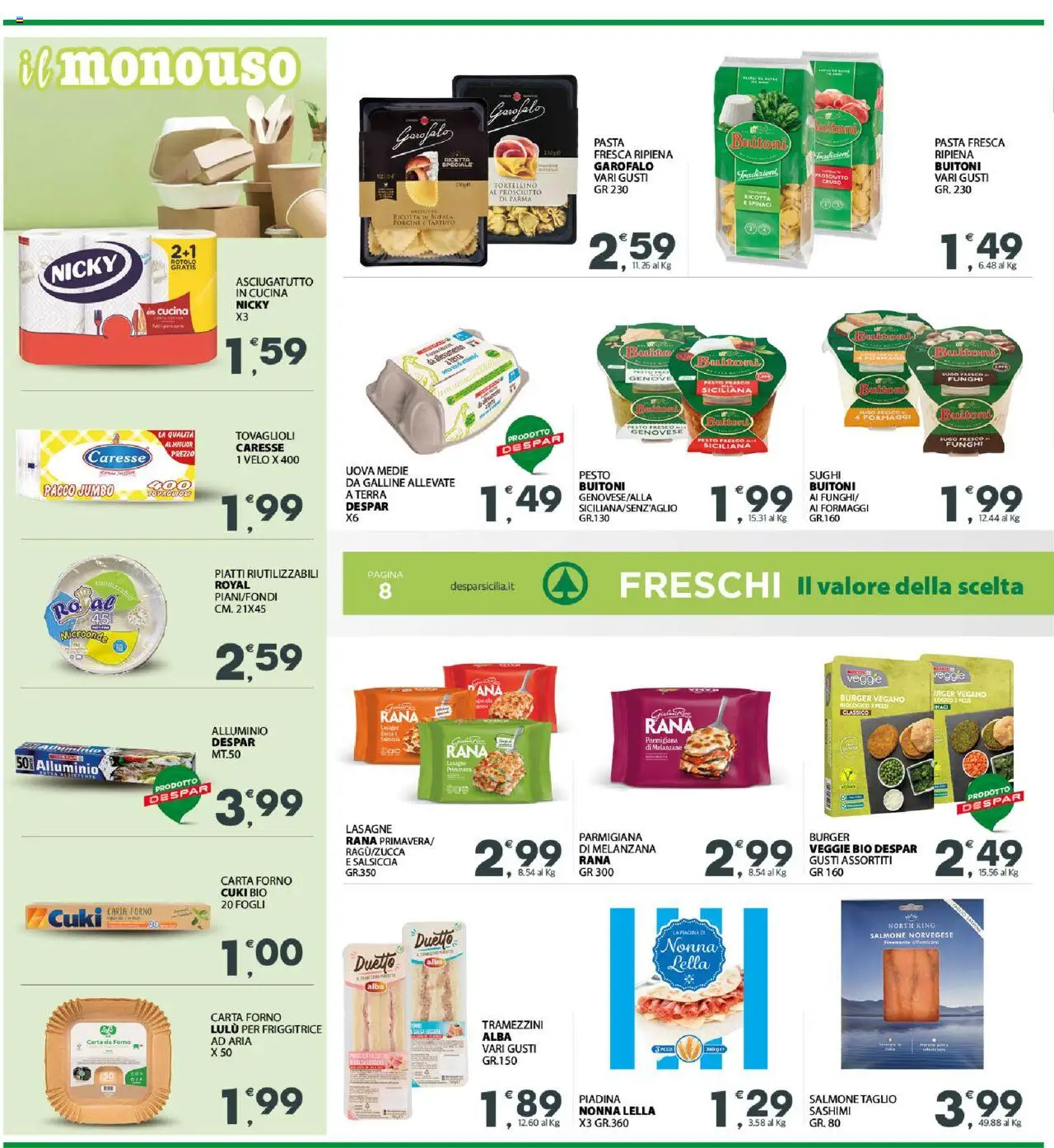 Volantino Eurospar del 18.08.2025 | Pagina: 8 | Prodotti: Funghi, Melanzane, Ricotta, Alluminio