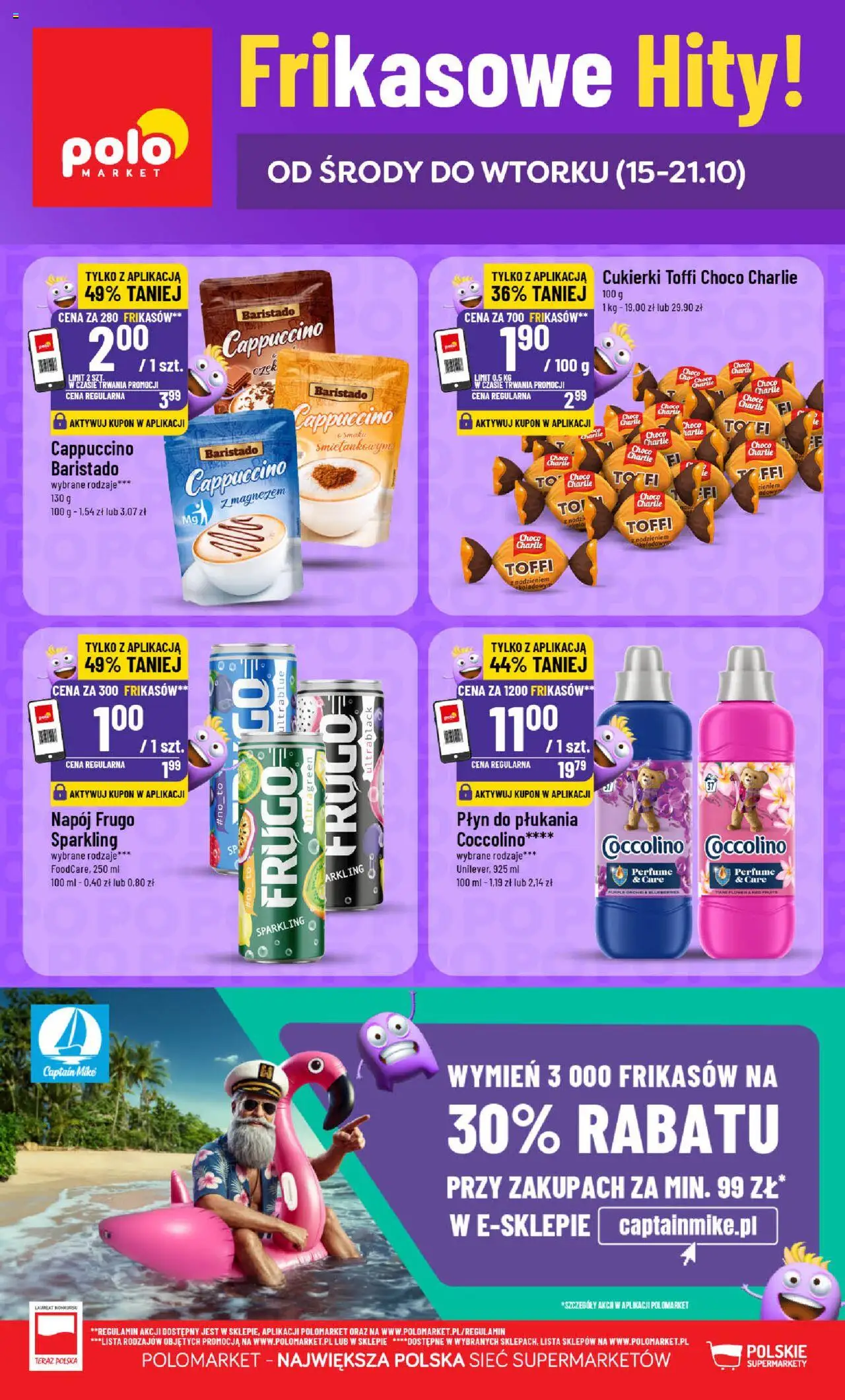 POLOmarket Gazetka - Frikasowe Hity od 15.10.2025 | Strona: 1 | Produkty: Coccolino, Cappuccino, Cukierki