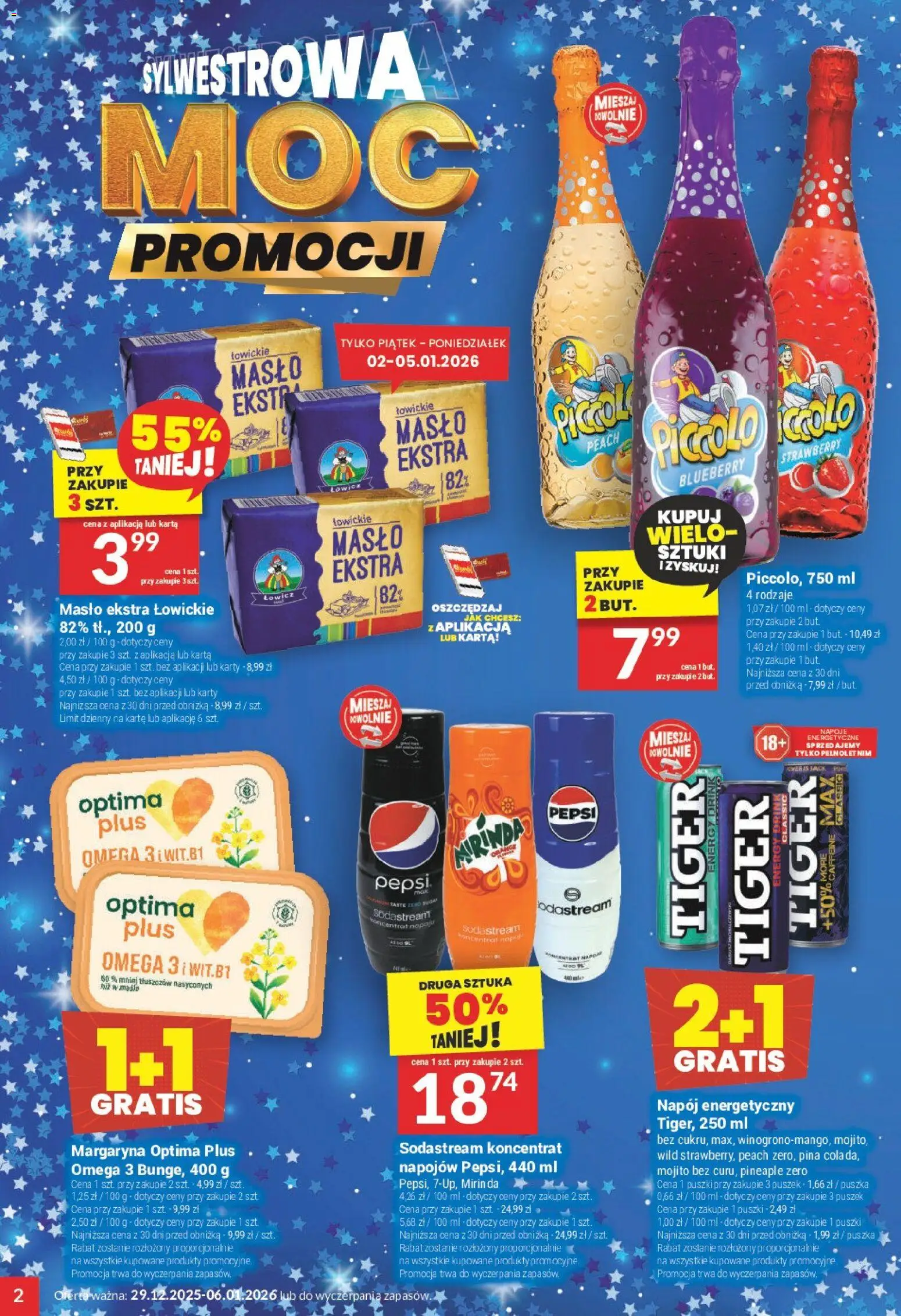 Twój Market Gazetka od 29.12.2025 | Strona: 2 | Produkty: Napoje, Pepsi, Margaryna, Sodastream