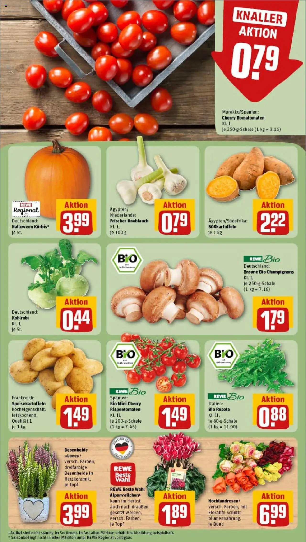 Rewe prospekt Berlin / Friedrichshain	 – gültig ab 13.10.2025 | Seite: 7 | Produkte: Rucola, Kohlrabi, Champignons, Knoblauch