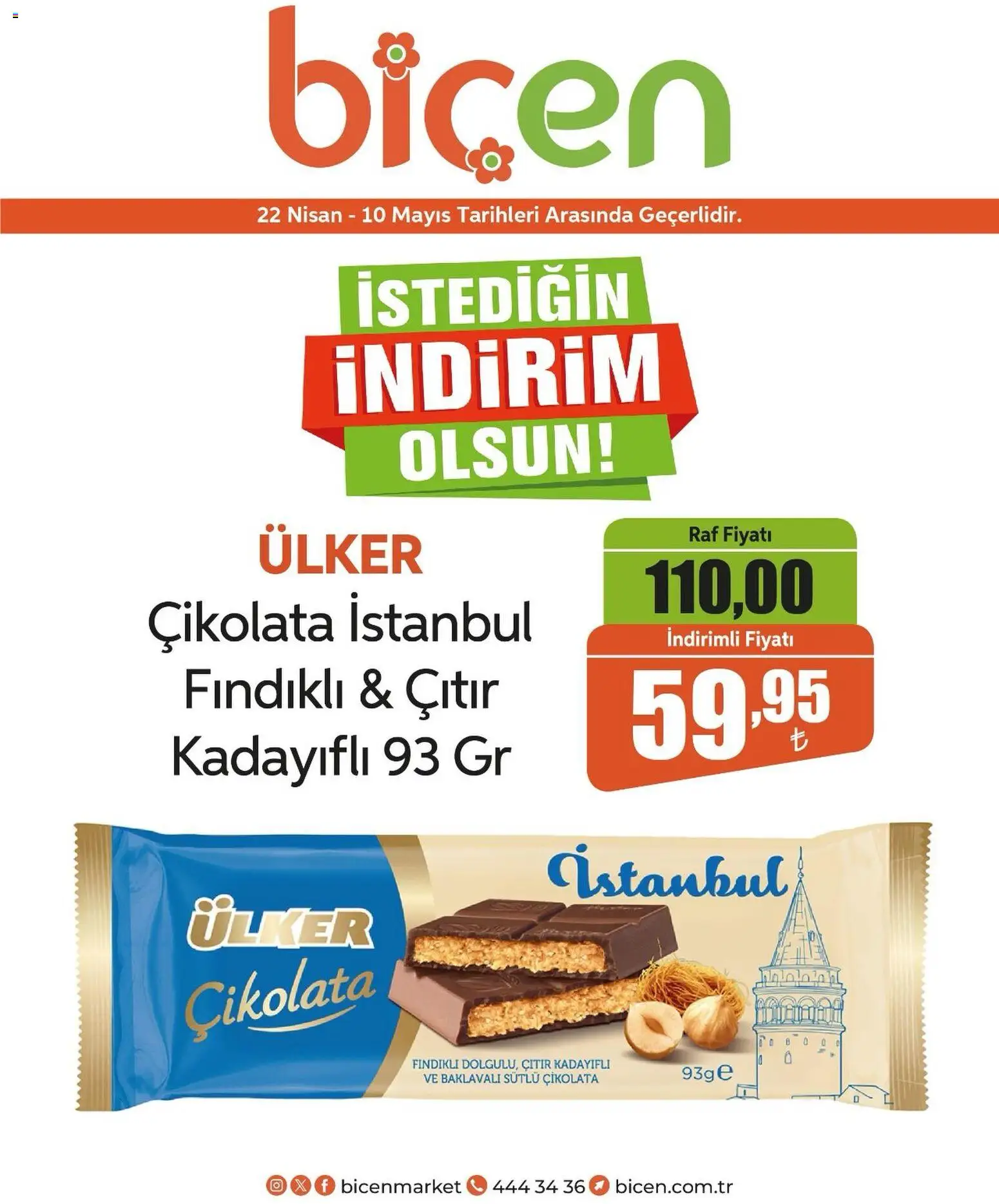 Biçen Market İndirim - 22.04.2026 tarihinden itibaren geçerlidir | Sayfa: 1 | Ürünler: Raf, Çikolata