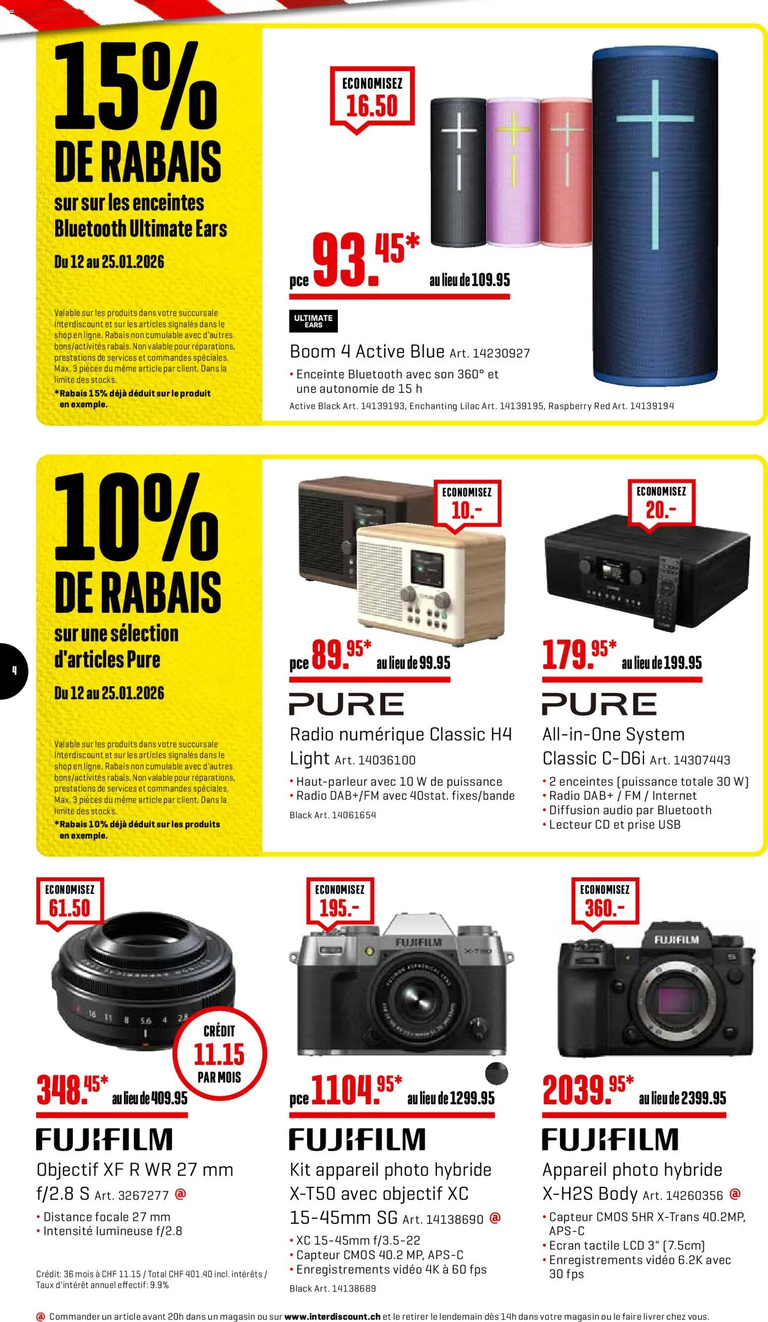 Interdiscount Aktionen FR – gültig ab 12.01.2026 | Seite: 4 | Produkte: Audio, Video, Radio, Usb