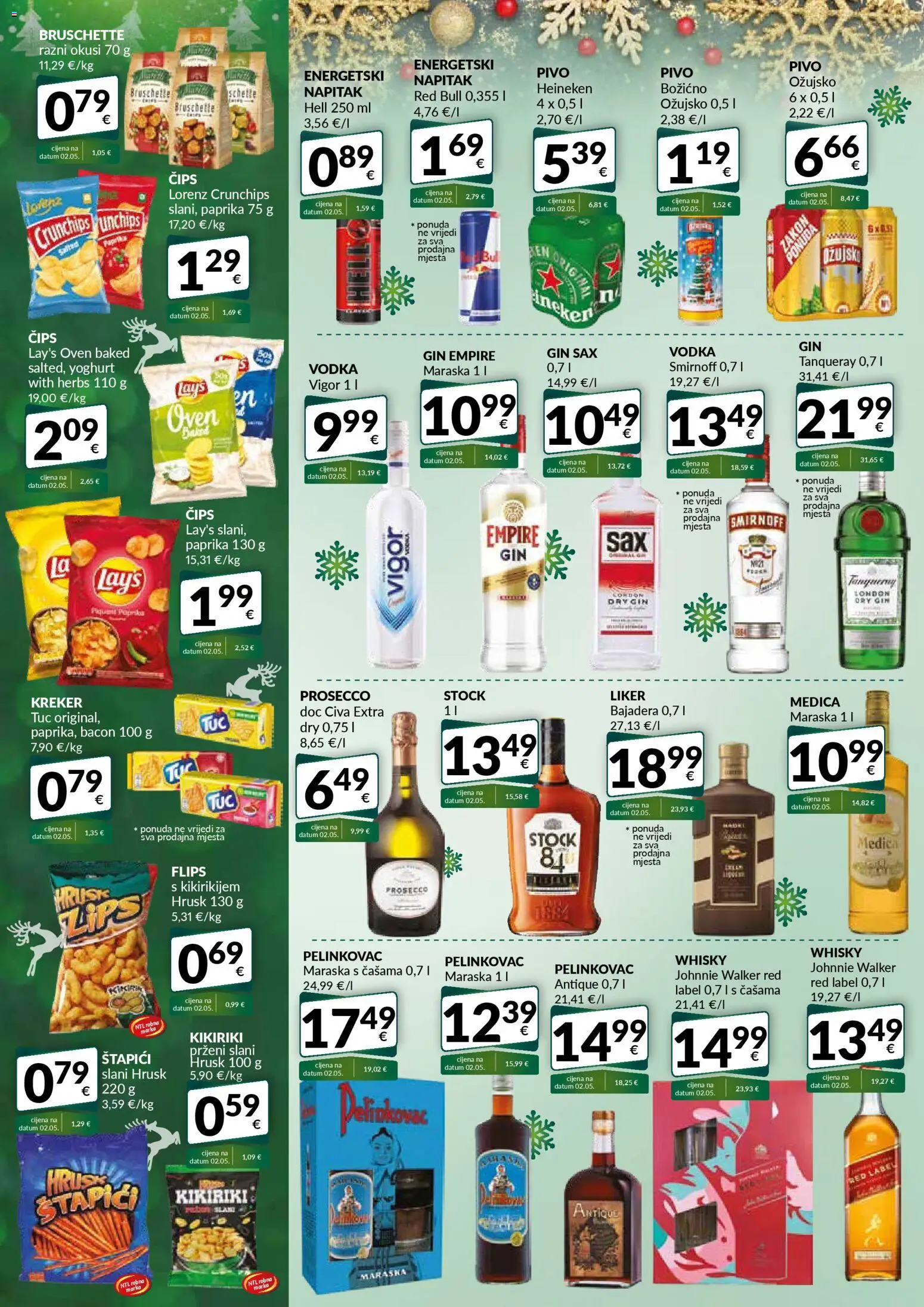 Bakmaz katalog | vrijedi od 18.12.2025 | Stranica: 14 | Proizvodi: Red Label, Heineken, Čips, Štapići