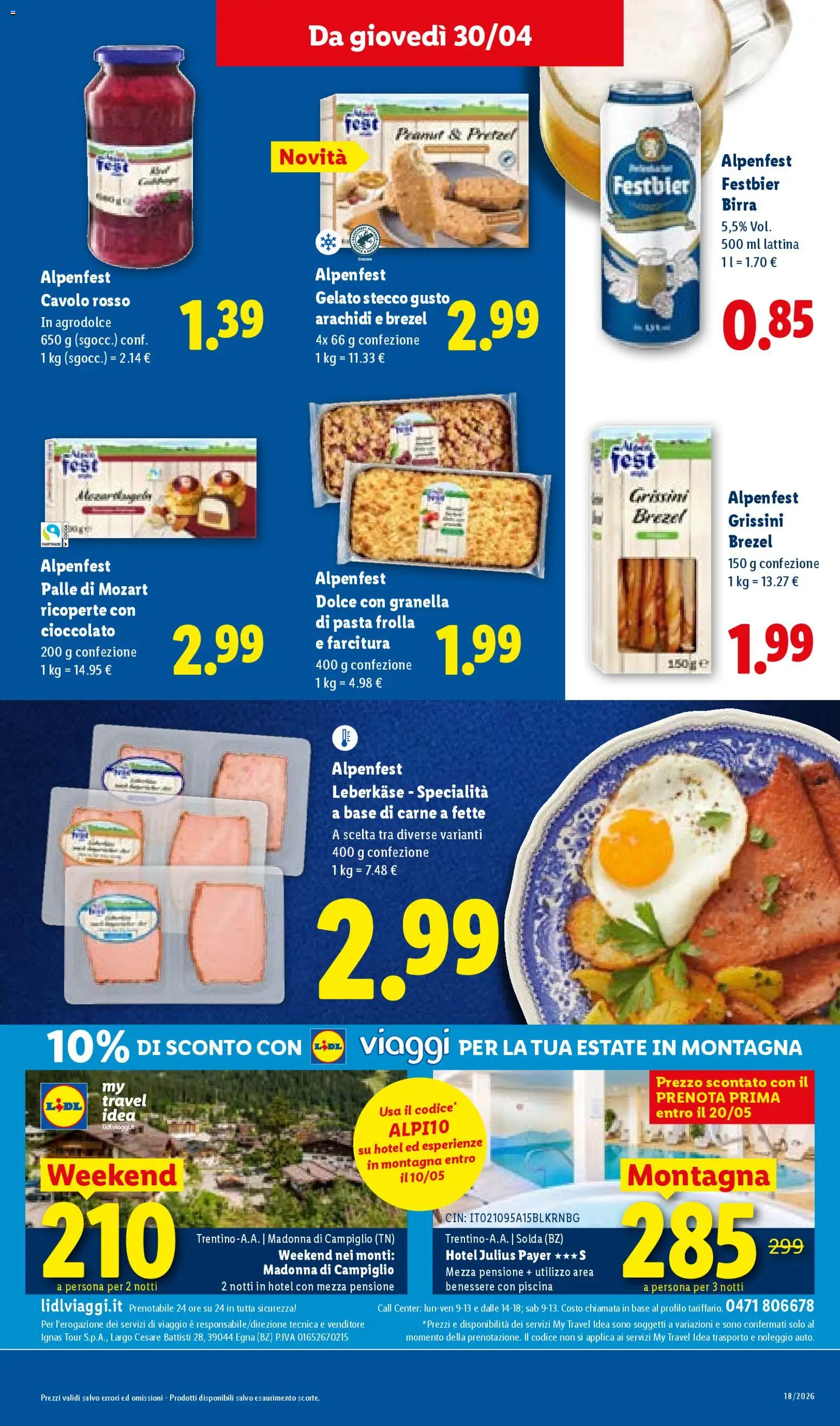 Volantino Lidl del 30.04.2026 | Pagina: 19 | Prodotti: Gelato, Pasta, Arachidi, Cacao