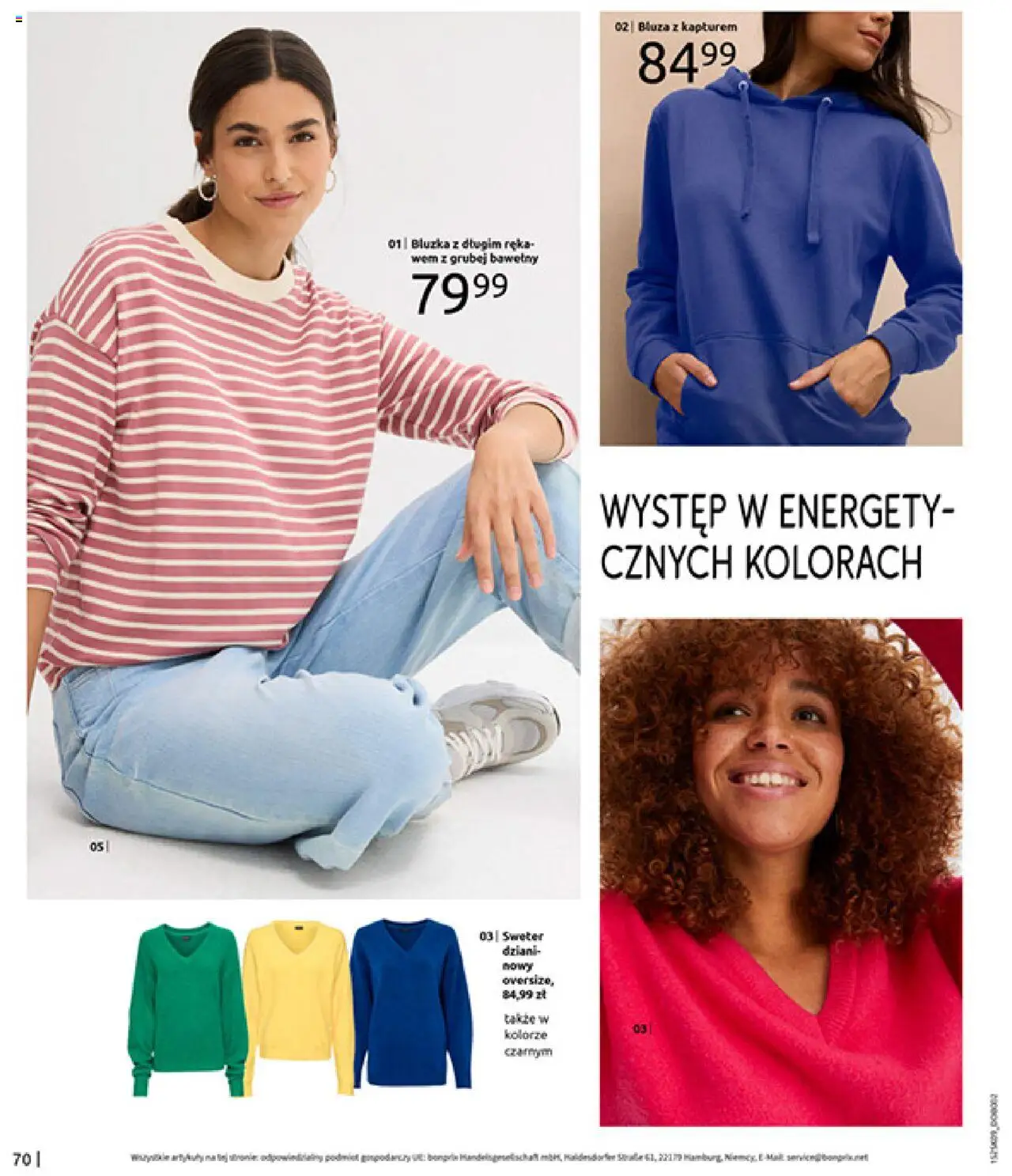 BonPrix Katalog - Przytulny Sezon Przejściowy od 22.09.2025 | Strona: 72 | Produkty: Bluzka, Sweter, Bluza z kapturem