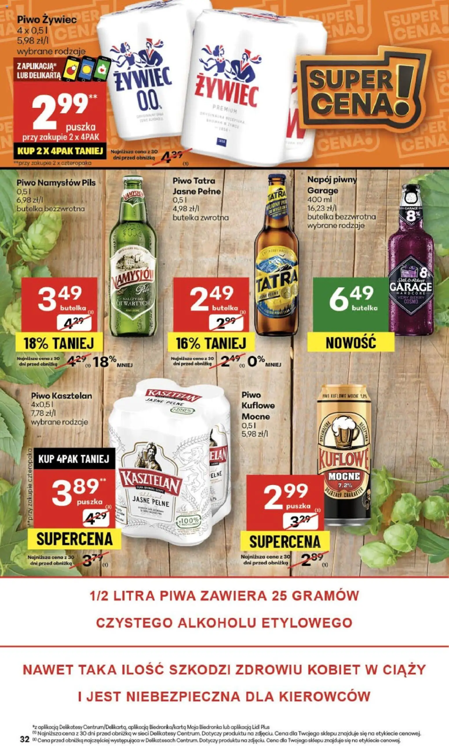 Delikatesy Centrum Gazetka od 30.10.2025 | Strona: 32 | Produkty: Delikatesy, Piwo, Piwo Namysłów