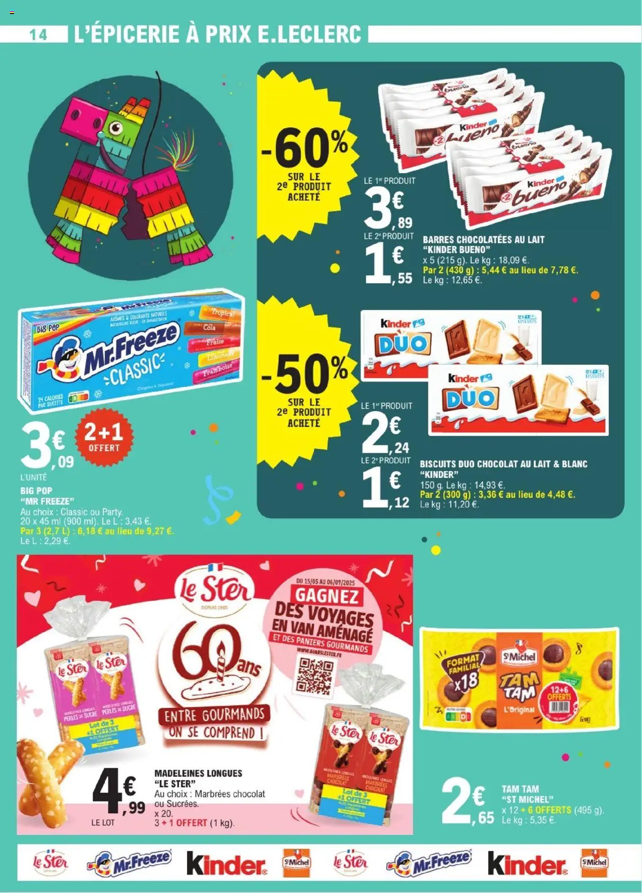  | Page: 14 | Produits: Sucre, Limonade, Kinder Bueno, Biscuits