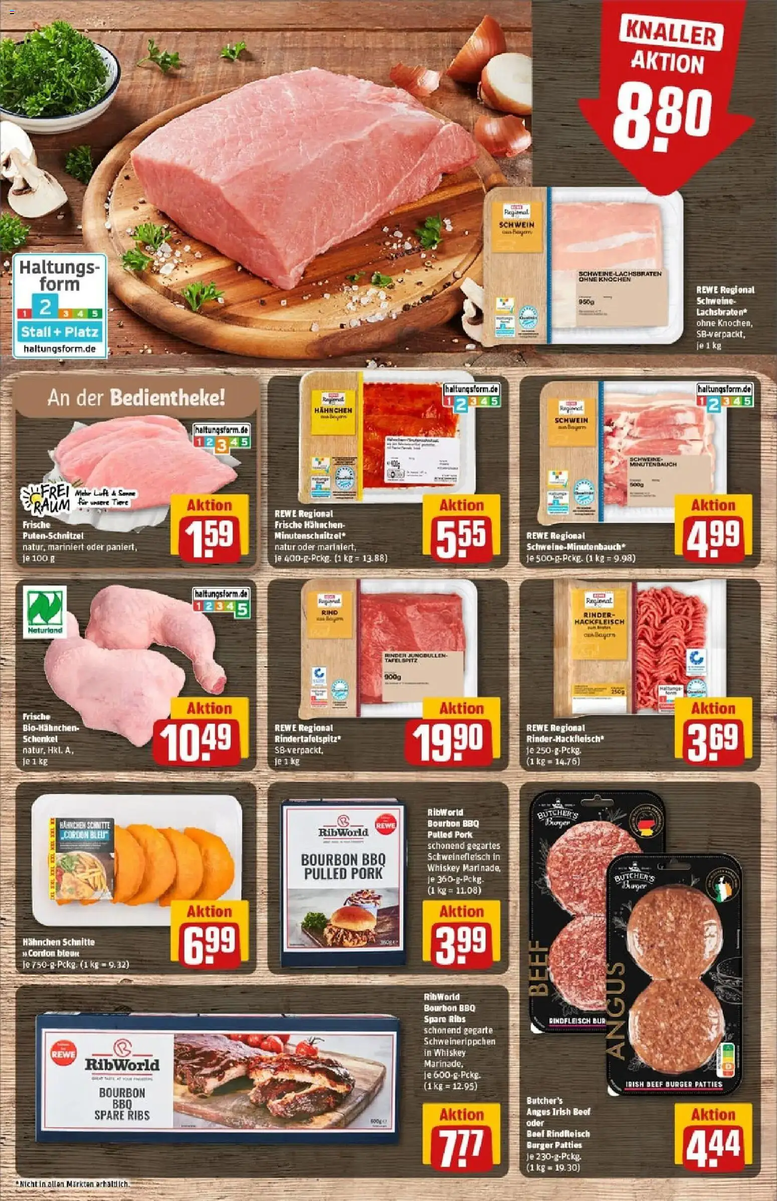 Rewe prospekt München / Bogenhausen	 – gültig ab 18.01.2026 | Seite: 10 | Produkte: Hahnchen, Spare ribs, Bourbon, Hackfleisch
